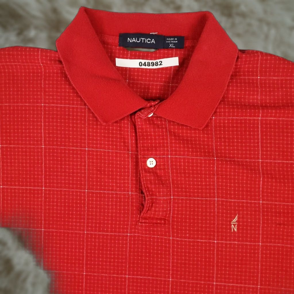 Nautica Nautica Polo Shirt Mens XL Red Check Casual Short Sleeve Adult Polo Shirt Red Nautica Modern Classic Mens XL Red Gauge/Check Size US XL / EU 56 / 4 - 1 Thumbnail