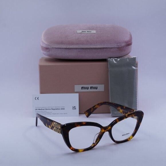 Miu Miu Miu Miu MU05VV VAU1O1 Eyeglasses Honey Havana 53mm Cat Eye Size ONE SIZE - 1 Thumbnail