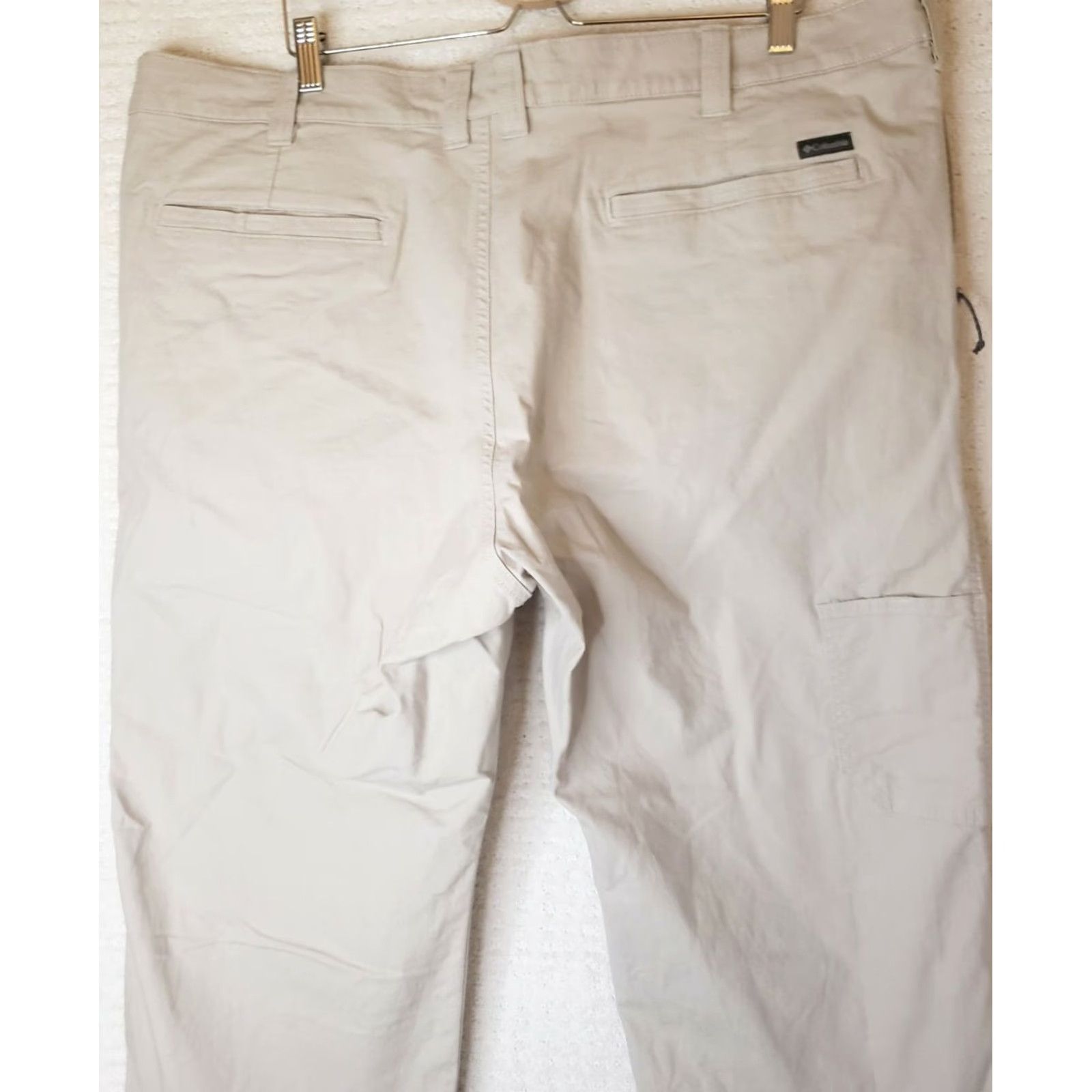 Vintage Columbia Pants Men 5-Pocket Canvas Khaki Beige Side Zip Pocket 42x30 Straight Leg Chino Casual Workwear Size US 42 / EU 58 - 7 Thumbnail