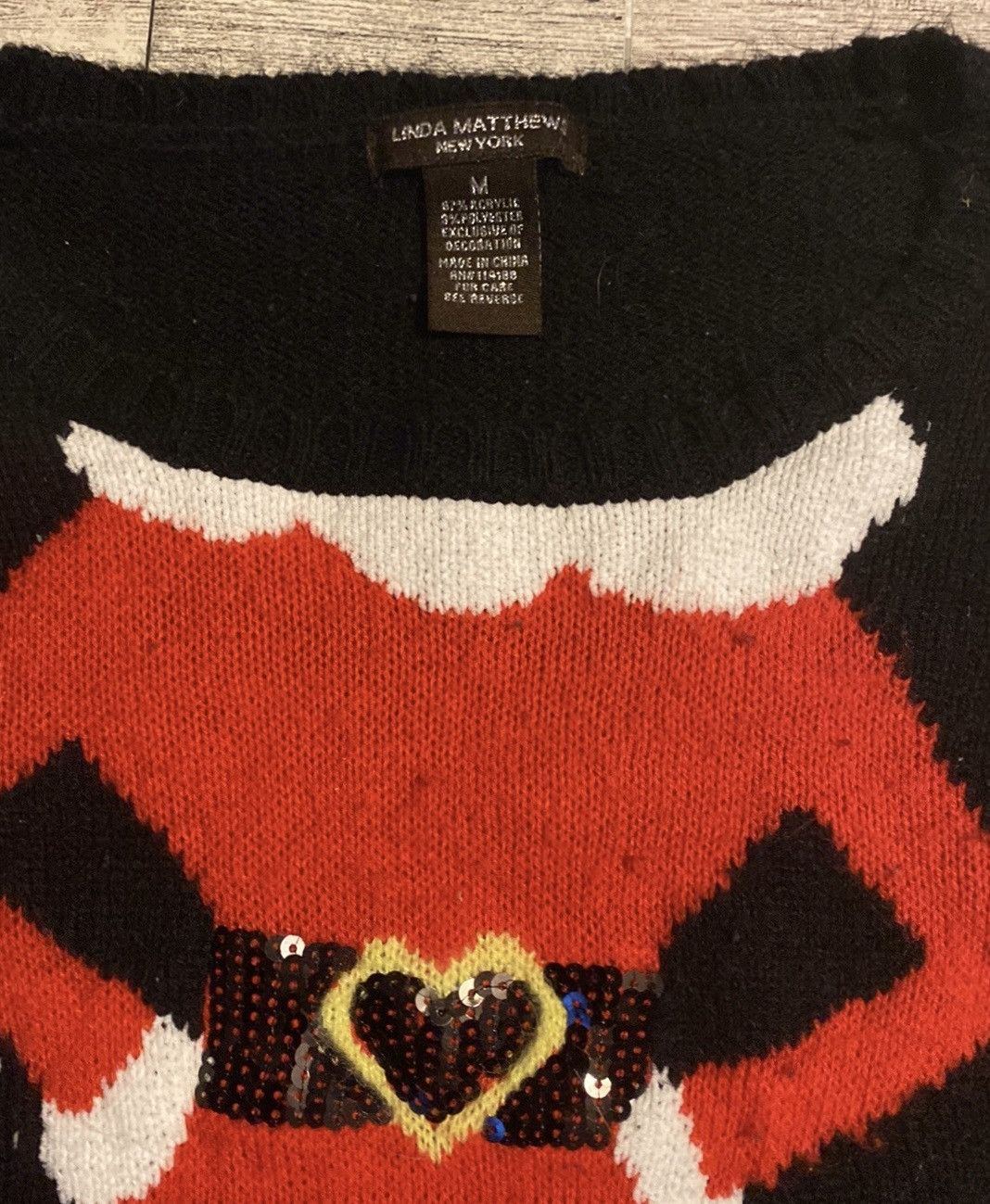 Vintage Linda Matthews, NY, Retro, Embellished, Holiday Knit Sweater Size M / US 6-8 / IT 42-44 - 10 Thumbnail