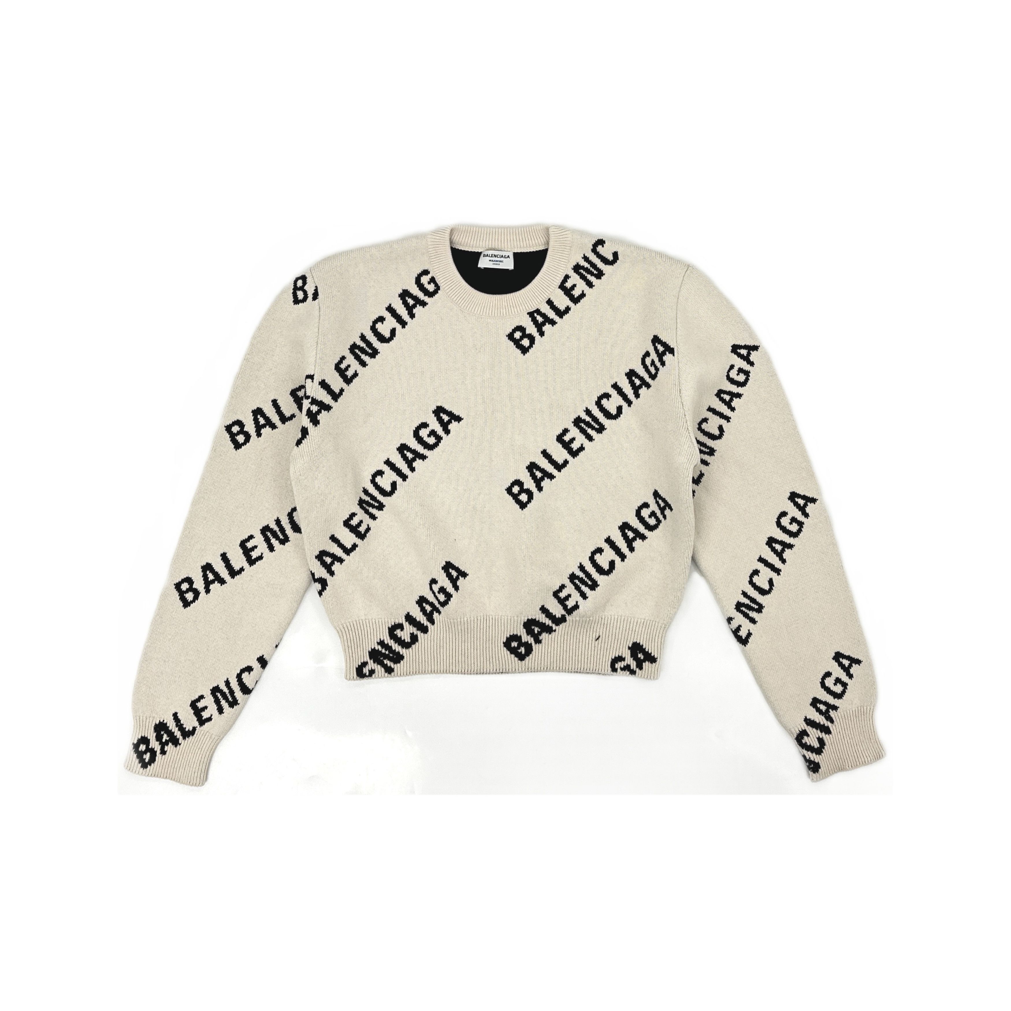 Balenciaga Balenciaga Logo Knit Sweater Size M Size M / US 6-8 / IT 42-44 - 1 Thumbnail