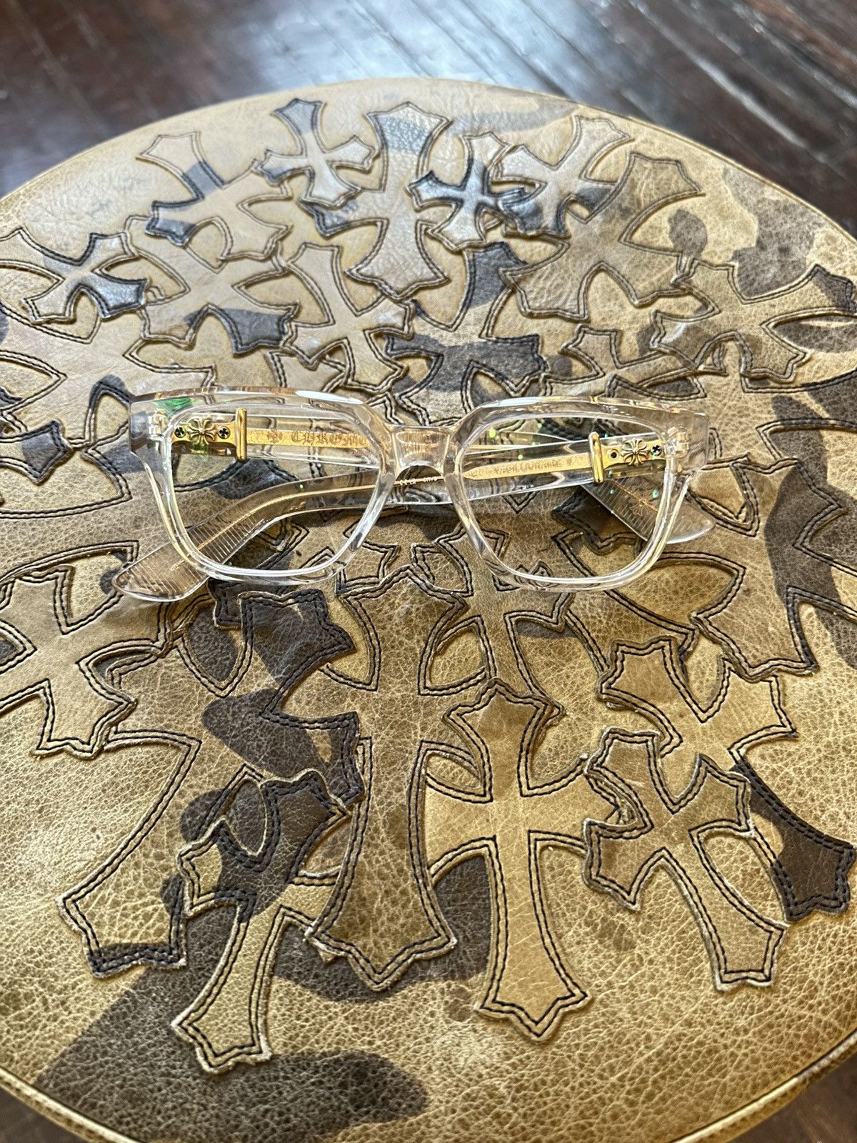 Chrome Hearts CHROME HEARTS VAGILLIONAIRE II CLEAR ON GOLD GLASSES Size ONE SIZE - 2 Thumbnail