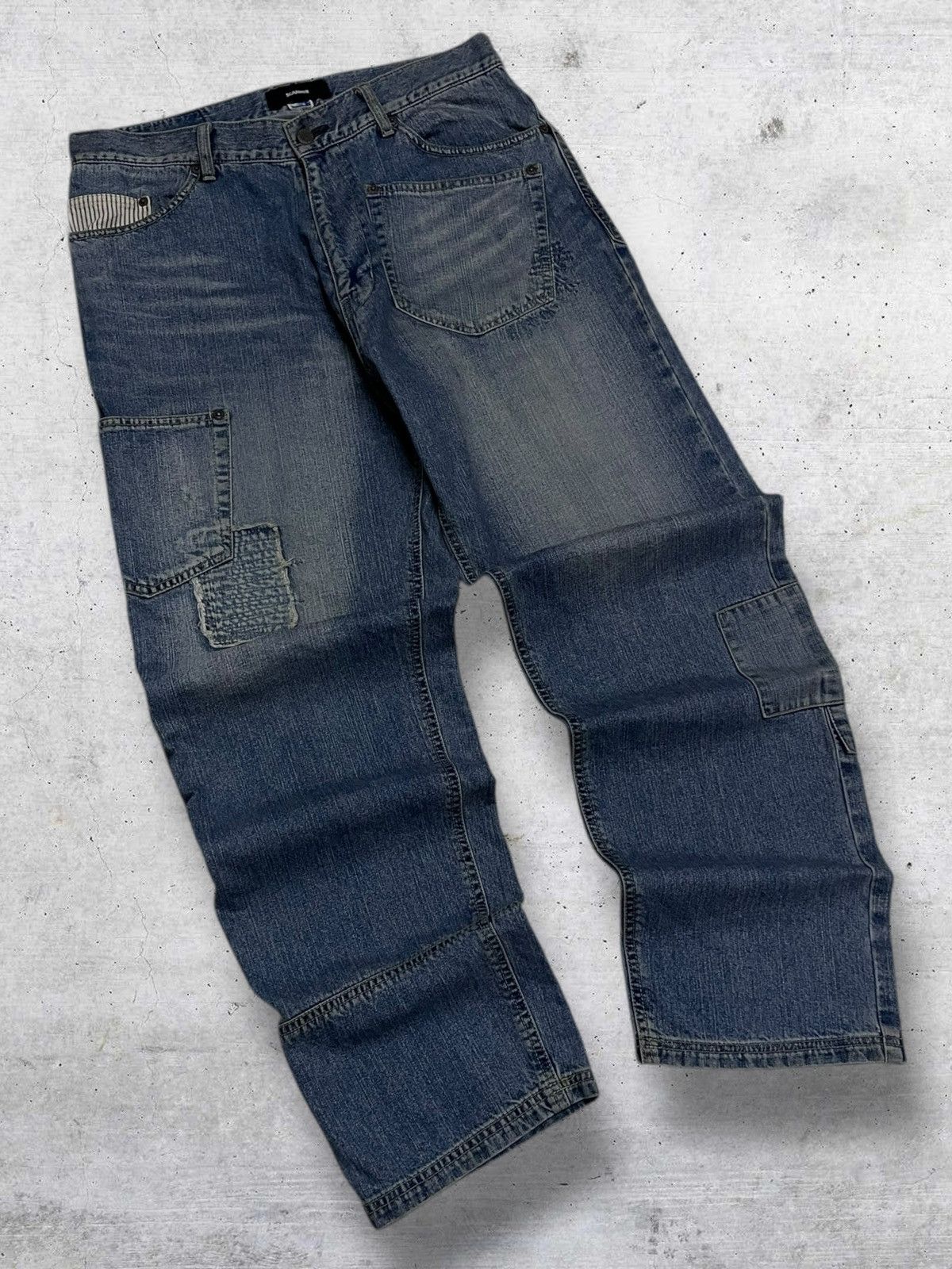 Japanese Brand VINTAGE PATCHWORK POCKET 90S JAPAN SCANNER BAGGY 90S DENIM Size US 33 - 2 Thumbnail