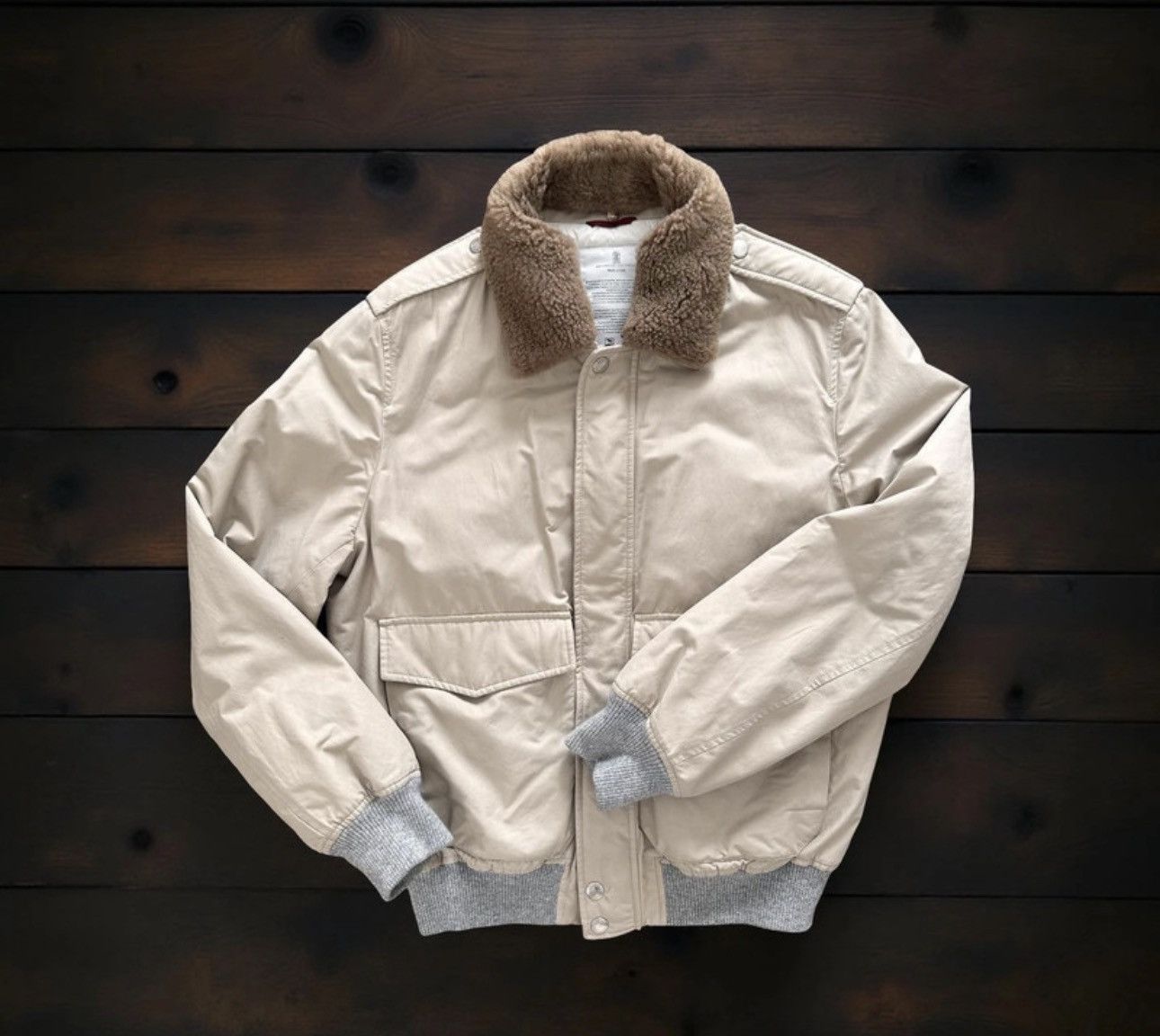 Brunello Cucinelli – Bomber M con collo in shearling