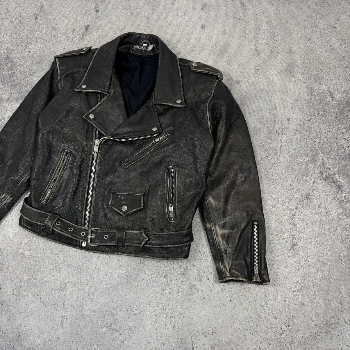 Vintage Vintage 90s Faded Distressed Genuine Leather Biker Jacket Size US M / EU 48-50 / 2 - 3 Thumbnail