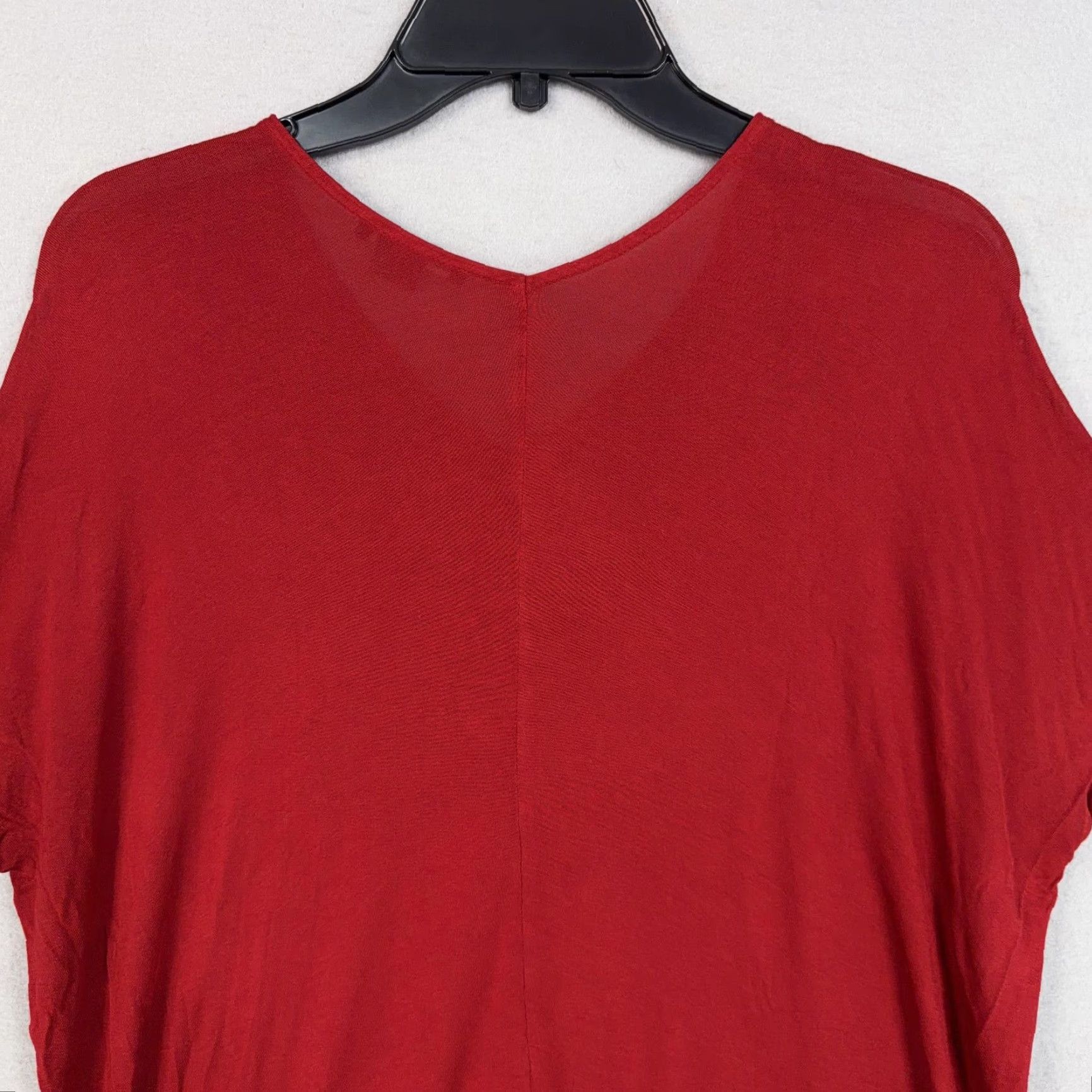Vince Vince Shirt Womens Small Red 100% Viscose Dolman V Neck Tunic Top Casual Relaxed Shirt Size S / US 4 / IT 40 - 7 Thumbnail