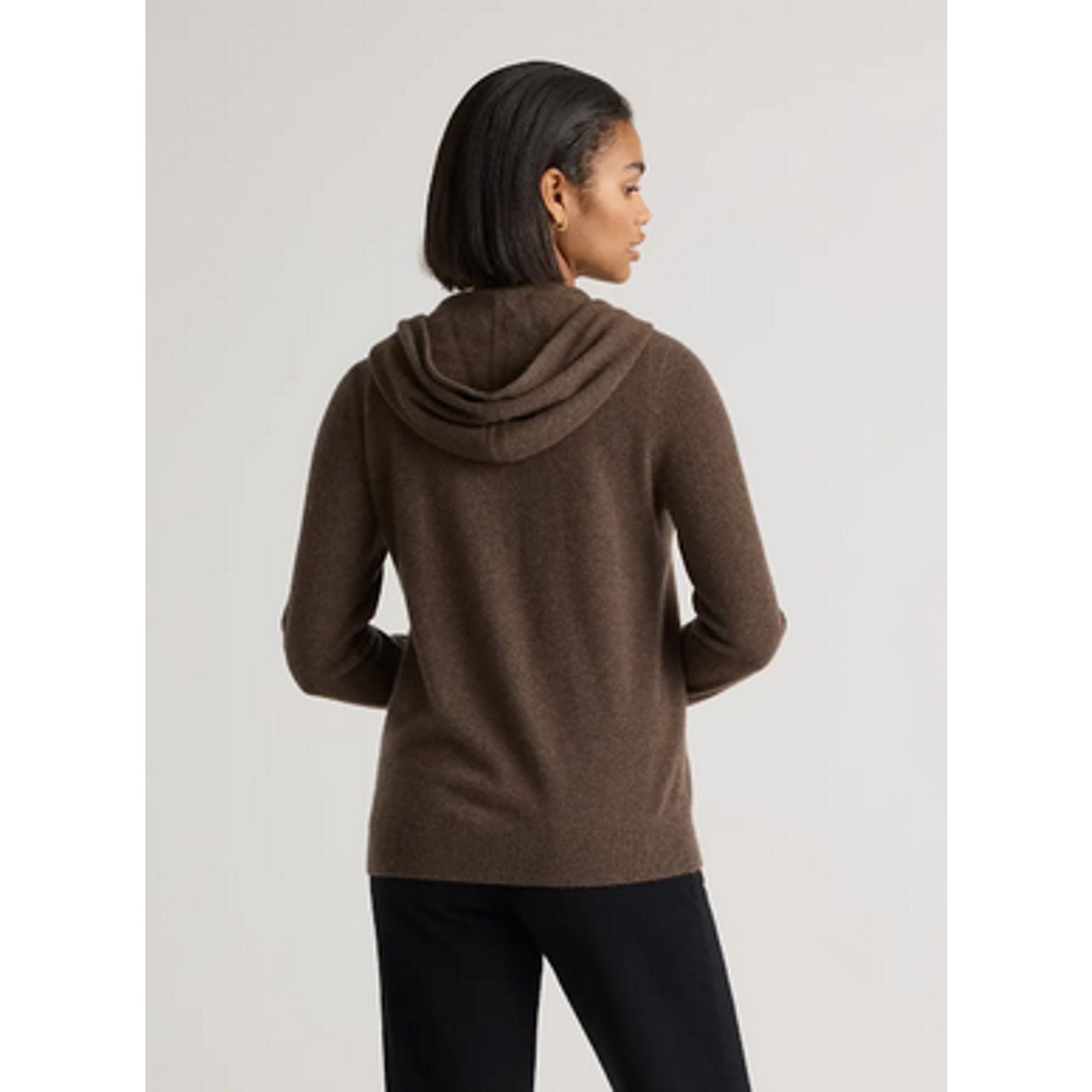Quince Quince Women Mongolian Cashmere Full-Zip Hoodie Brown XS NWT Size XS / US 0-2 / IT 36-38 - 3 Thumbnail
