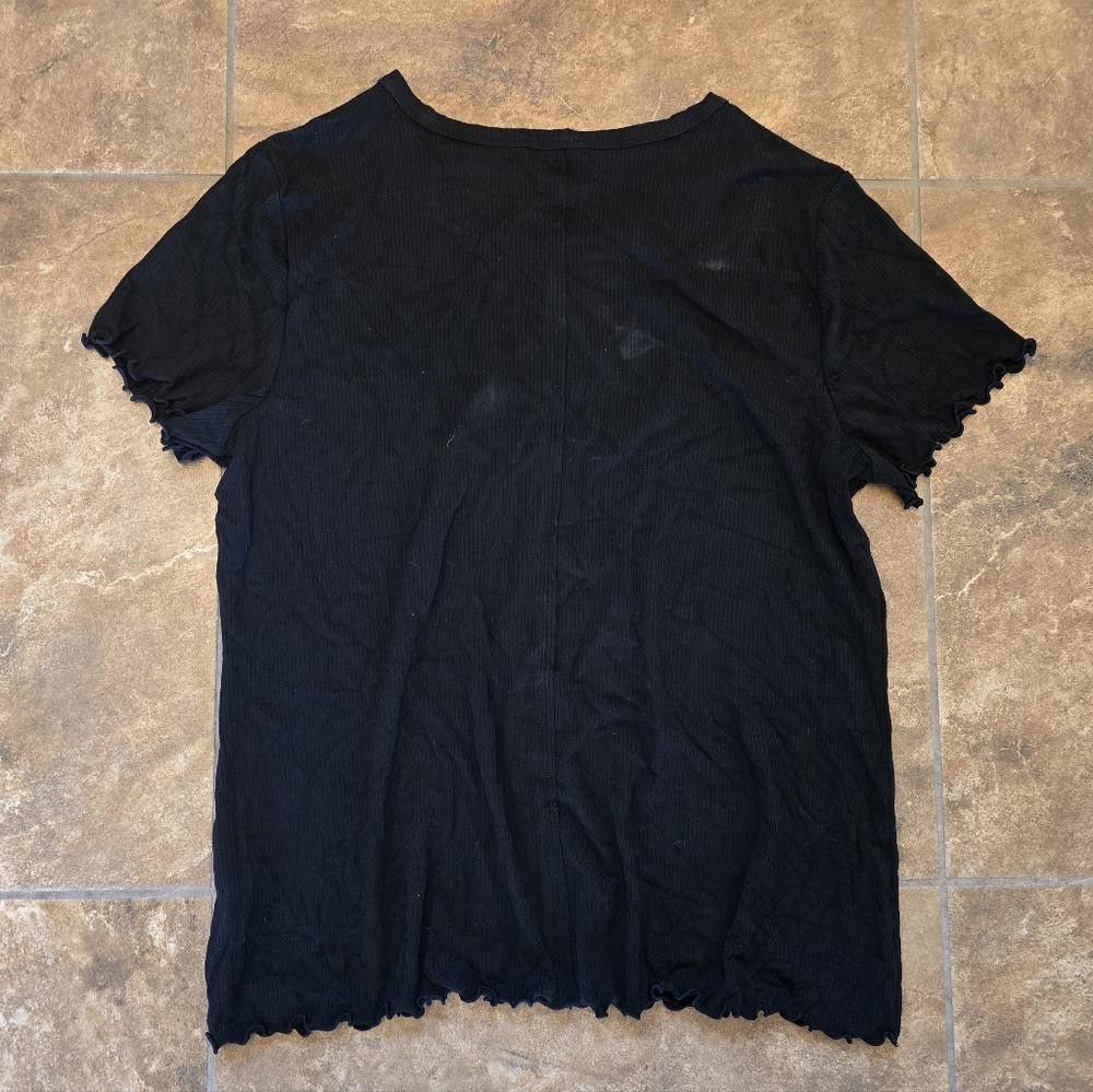 Designer Black Trim Detailed T&T Short Sleeve Size XL / US 12-14 / IT 48-50 - 2 Thumbnail