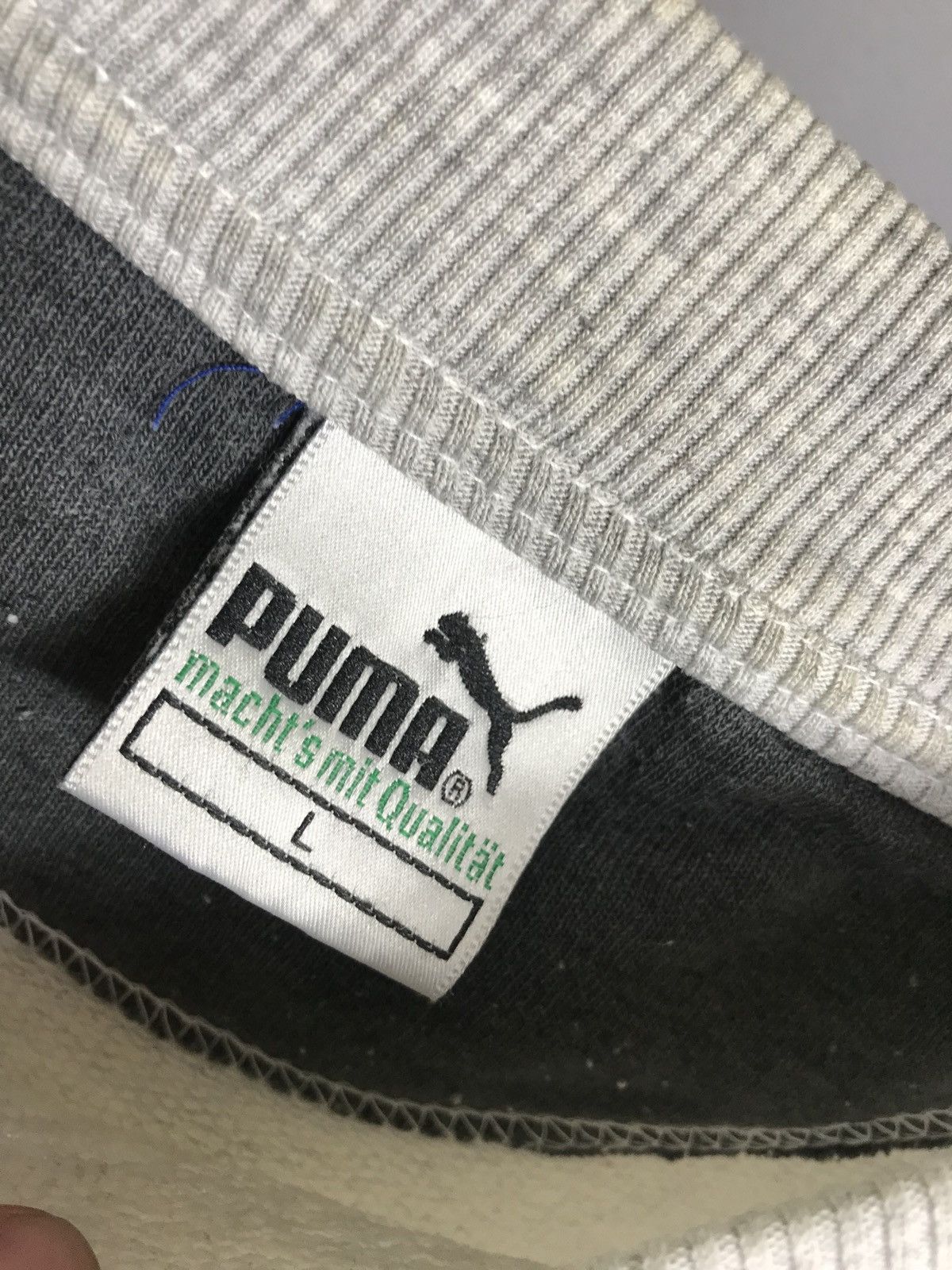 Puma × Vintage puma sweatshirt vintage 80 90s mens gray sweater logo cotton Size US L / EU 52-54 / 3 - 6 Thumbnail