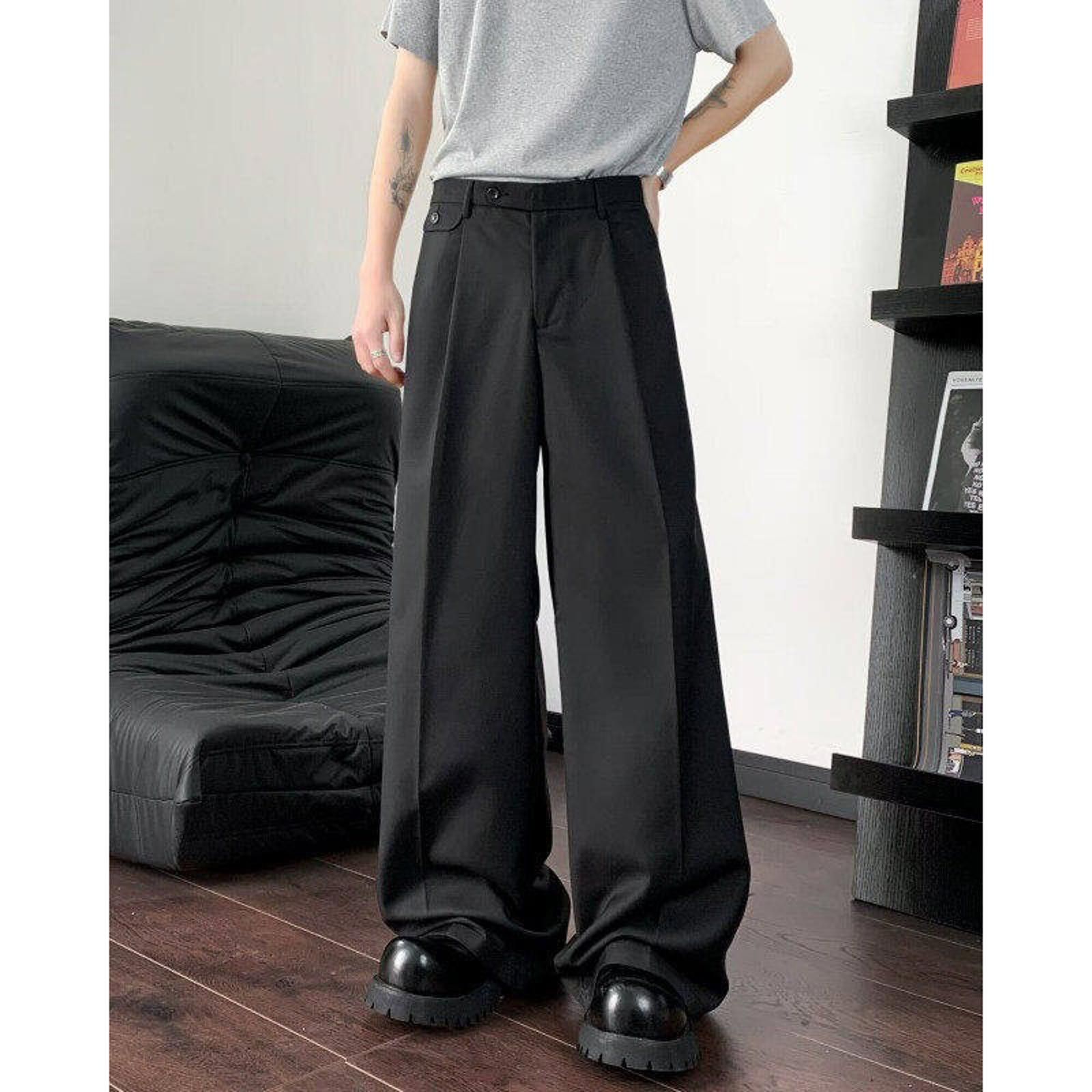 Baggy Black Wide-Leg Pants / Trousers