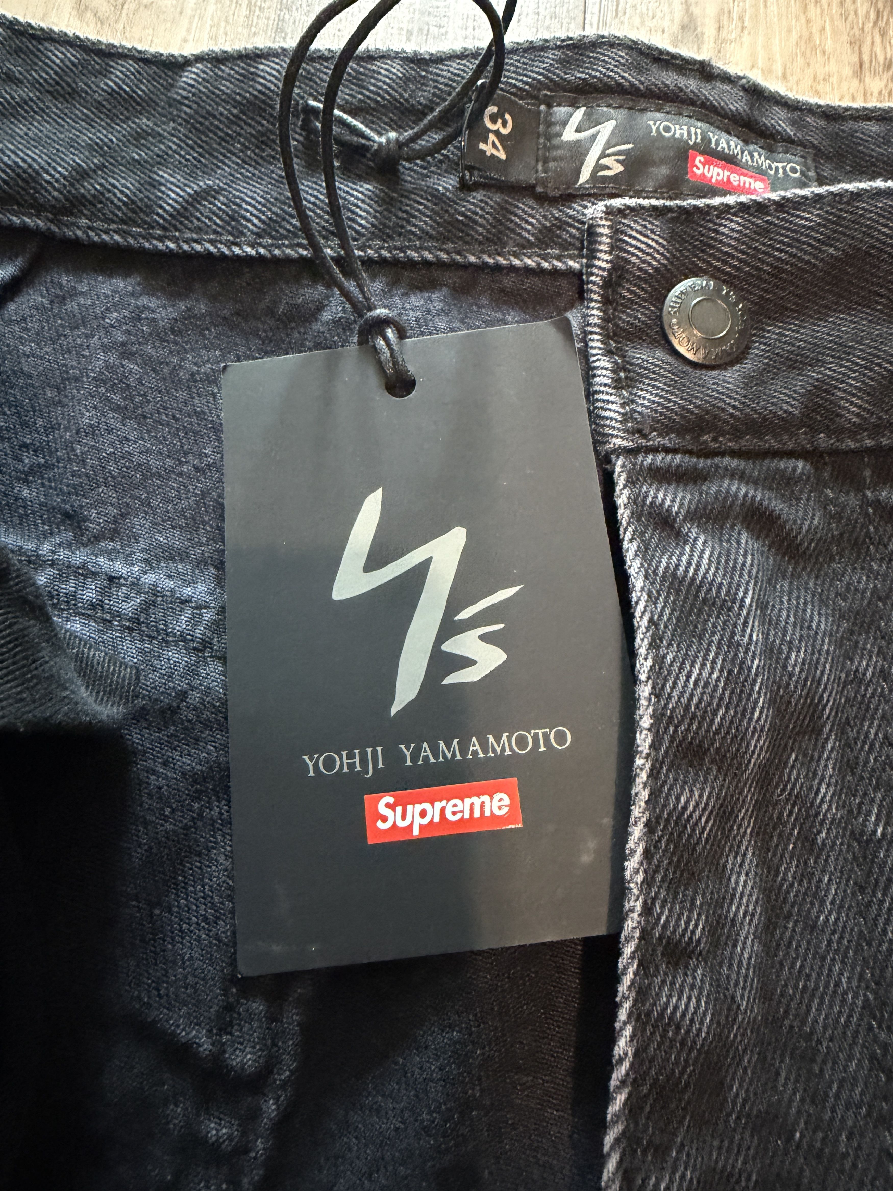 Supreme × Yohji Yamamoto Supreme x Y's Denim Utility Cargo Pant Jeans Black Size US 34 / EU 50 - 8 Thumbnail