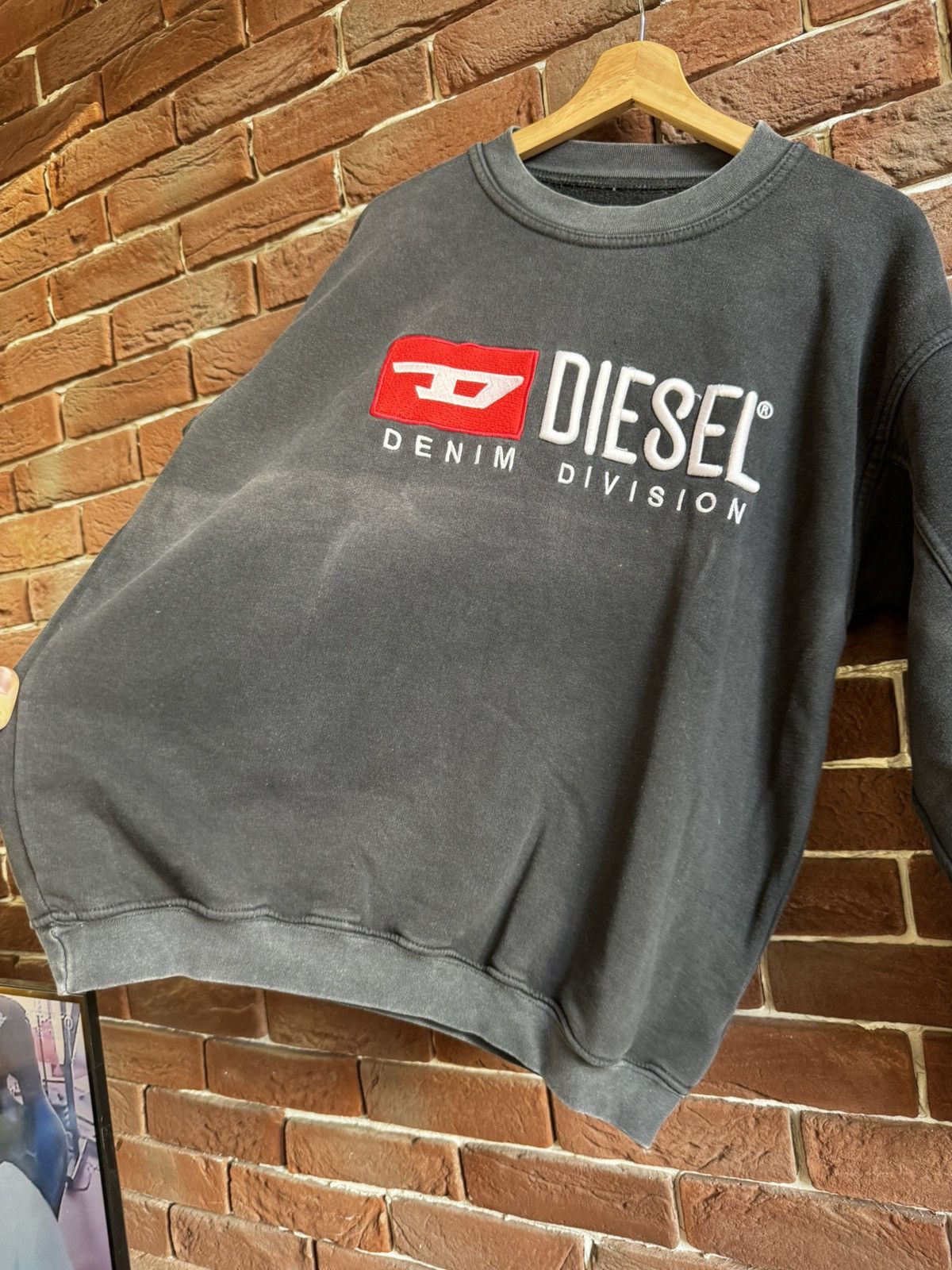 Diesel Diesel sweatshirt vintage big logo crew neck black 90s Size US M / EU 48-50 / 2 - 4 Thumbnail