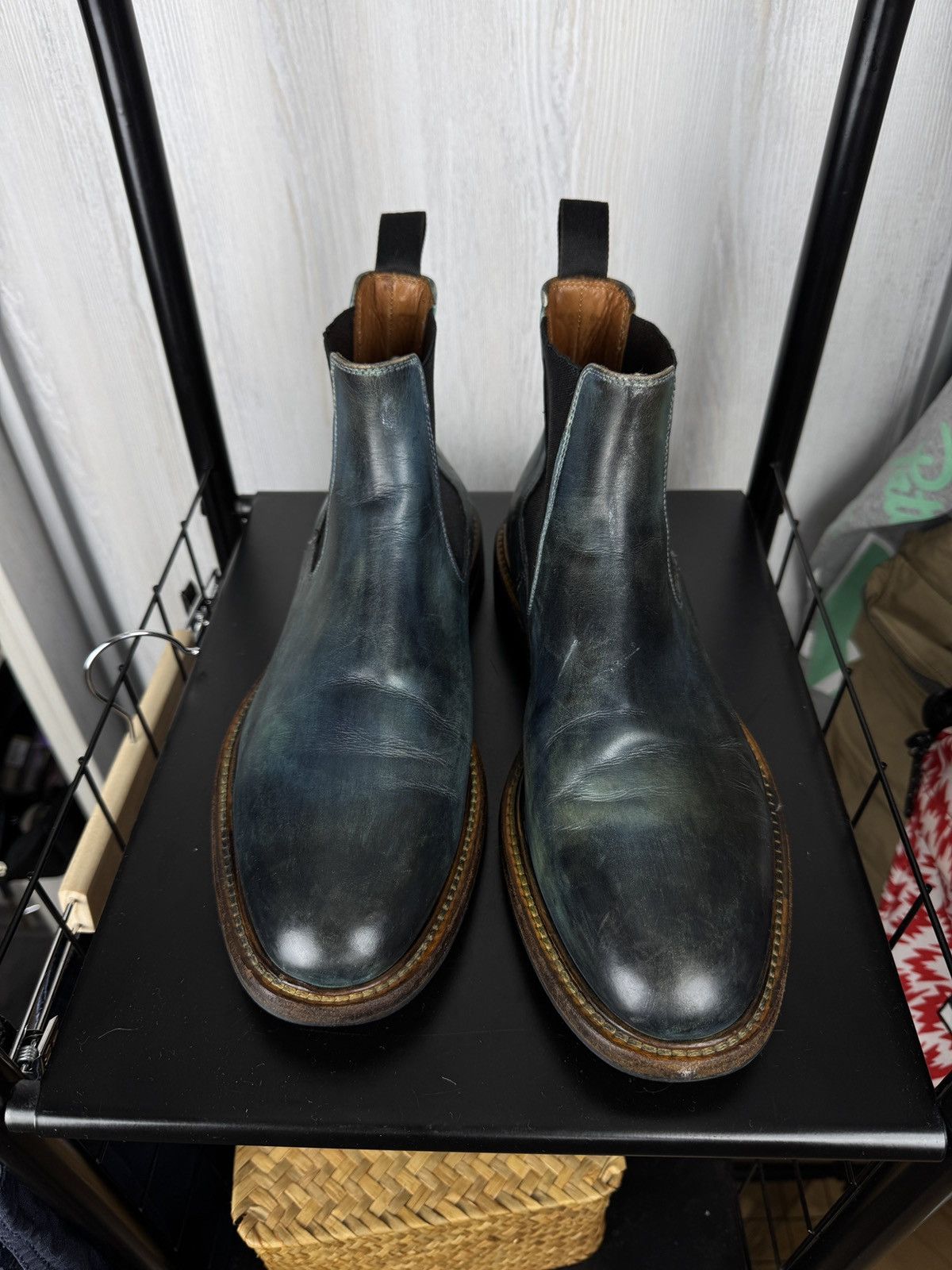 Handmade Italian bespoke Handmade Calfskin Vibram sole Chelsea boots Size US 7.5 / EU 40-41 - 6 Thumbnail
