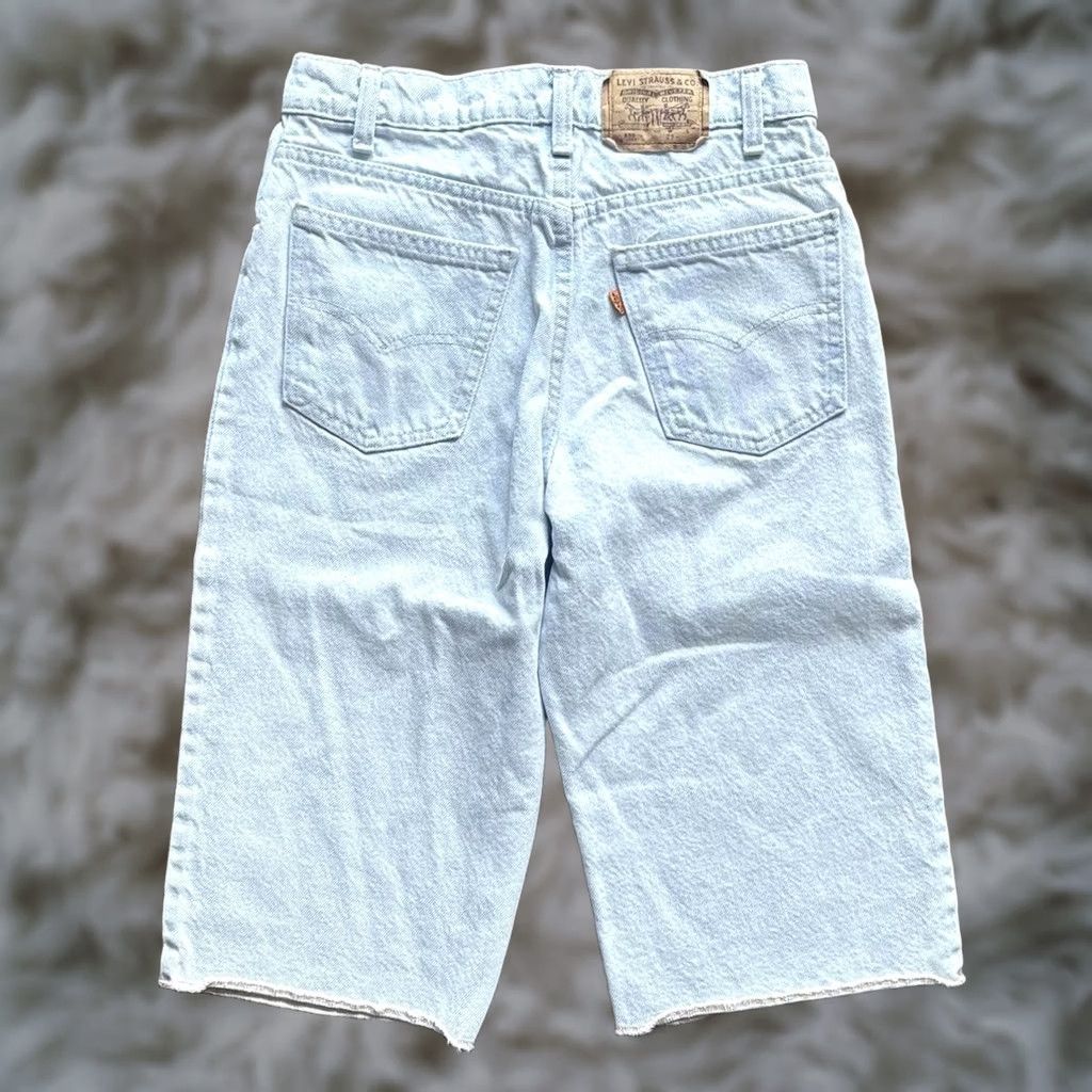 Levi's VINTAGE Levi's 550 Shorts Bermuda Light Denim 29 Women USA Jorts Five-Pocket Pocket Distressed Cutoff 1989 Mens Womens Boys Girls Size 29" - 1 Thumbnail