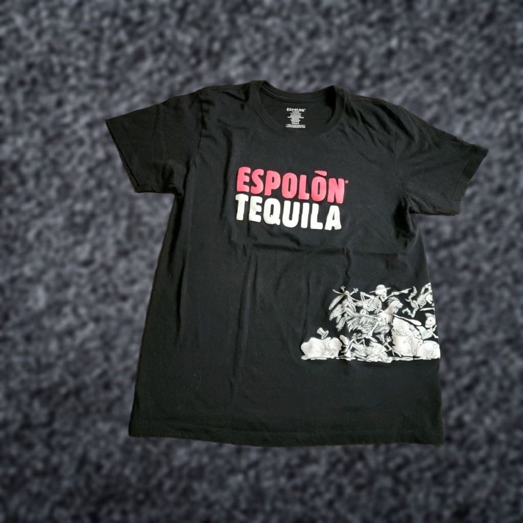 Vintage VINTAGE? No — Mens M Espolon Tequila T Shirt Day of the Dead Wrap Around Skull Skeleton Shirt M Black Espolon Graphic Tee Skull Mens Size US M / EU 48-50 / 2 - 1 Thumbnail