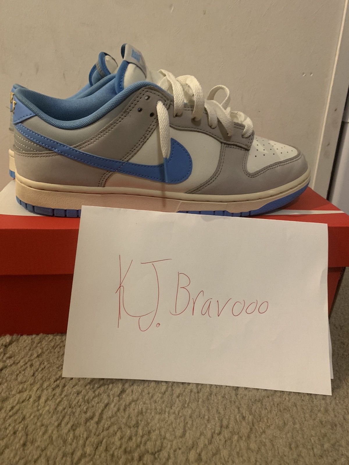 image of Nike Athletic Department University Blue Dunks Shoes, Men's (Size 9.5)