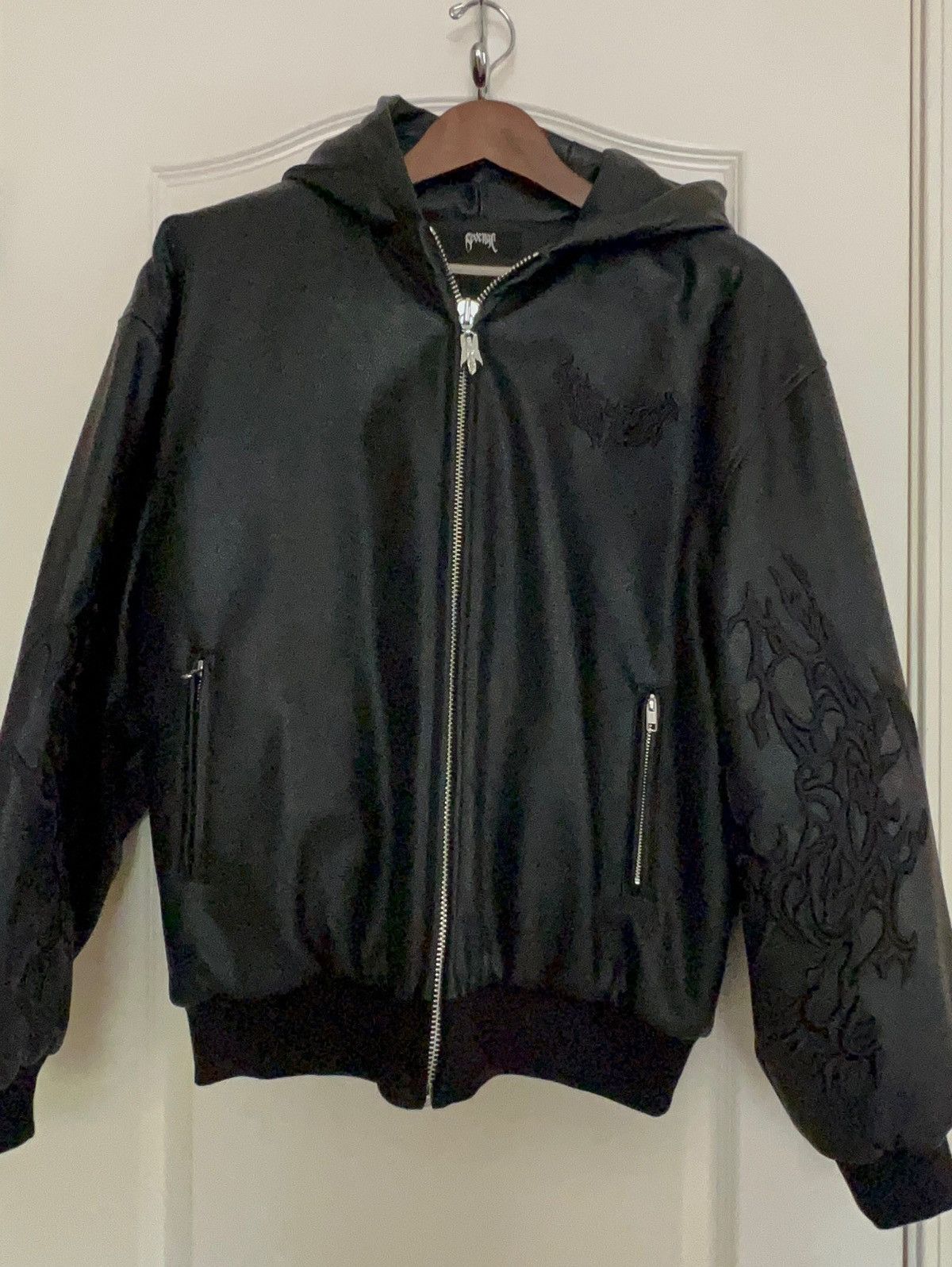 Revenge Revenge Metal Embroidered Leather Padded Bomber Black Size US S / EU 44-46 / 1 - 1 Thumbnail