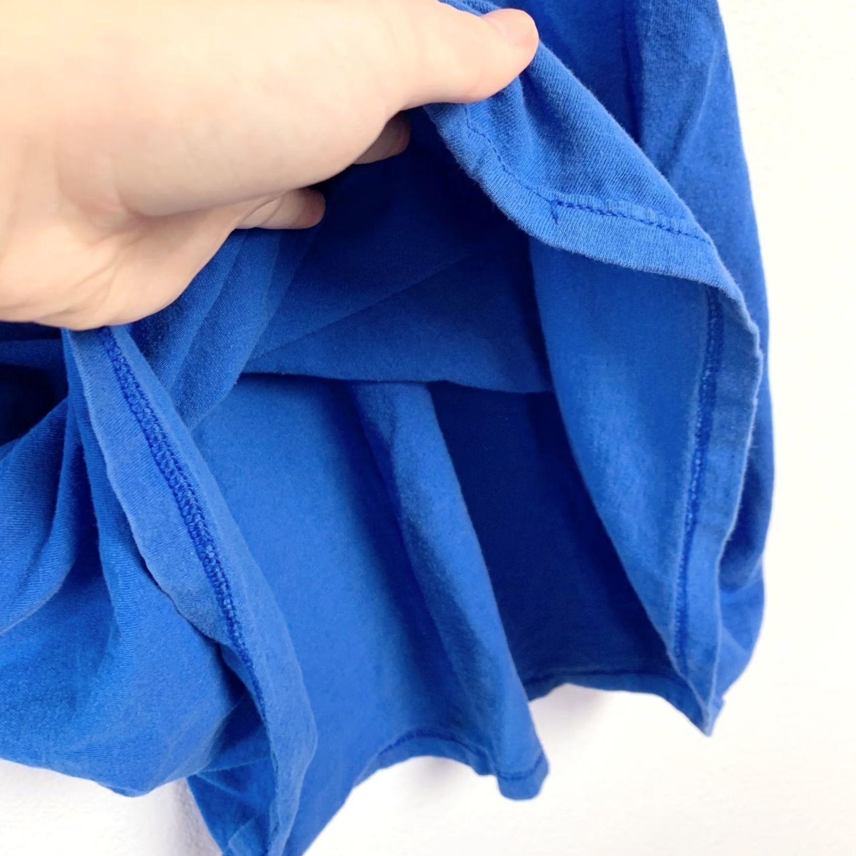 Fruit Of The Loom VINTAGE Fruit of the Loom Tee T-Shirt XL Blue Short Sleeve Crew Neck Pocket Destroyed Vintage Pocket Tee Mens Girls Unisex Adults 100% Cotton Size US L / EU 52-54 / 3 - 8 Thumbnail