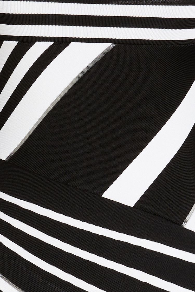 Balmain o1y0525 Mini Dress in Black/White Size S / US 4 / IT 40 - 4 Thumbnail