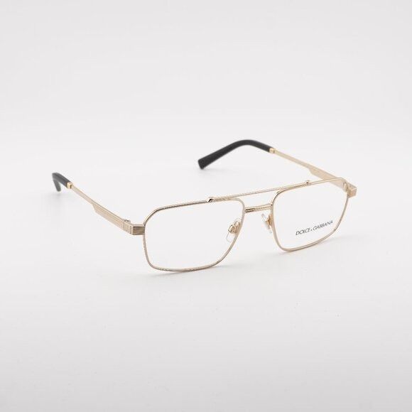 Dolce & Gabbana Dolce & Gabbana DG1345 02 Eyeglasses Rectangle Gold 56mm Size ONE SIZE - 1 Thumbnail