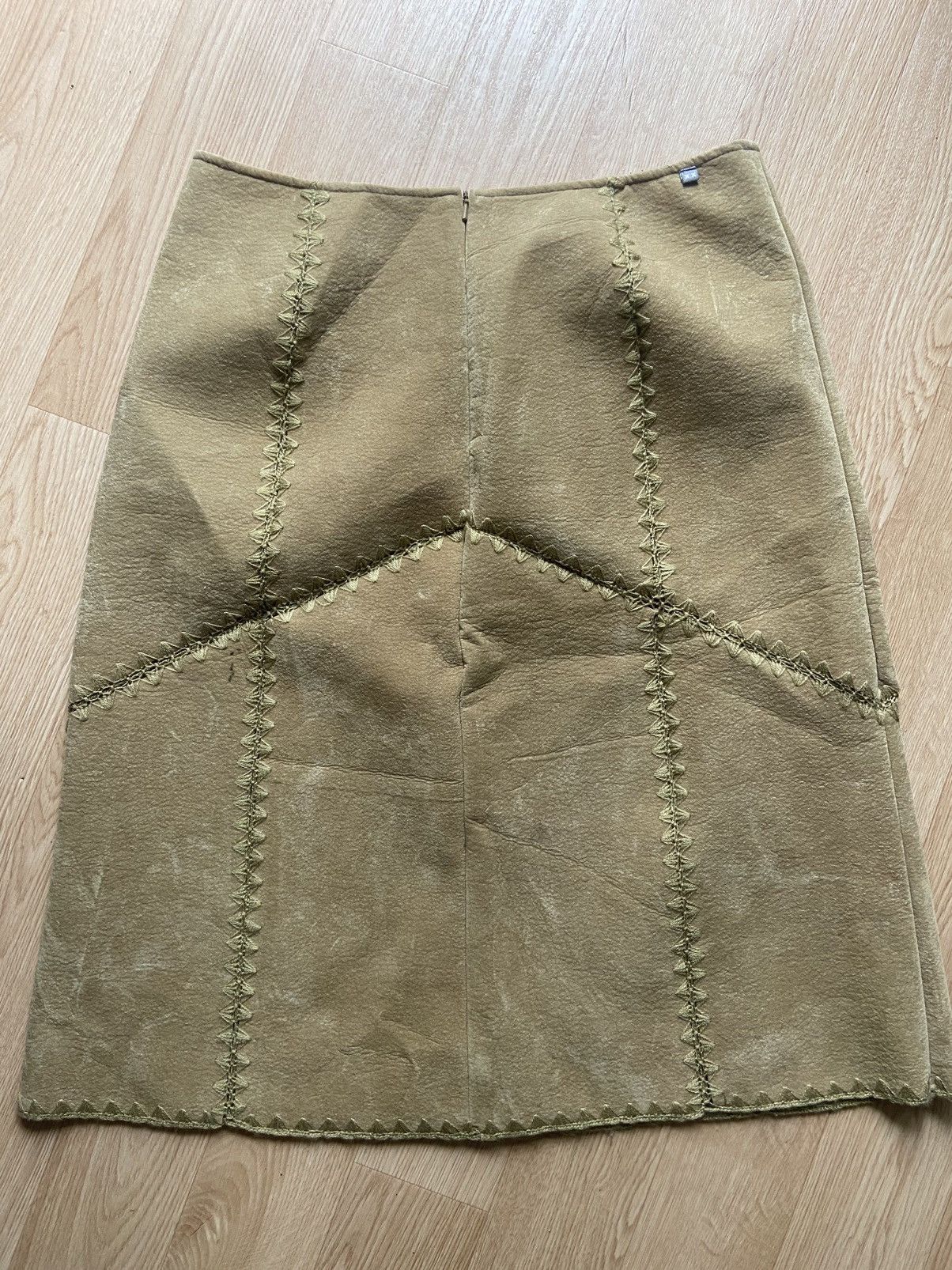 Mexx Rare Vintage Beige Midi Skirt size 14 UK by Mexx Size 32" / US 10 / IT 46 - 2 Thumbnail