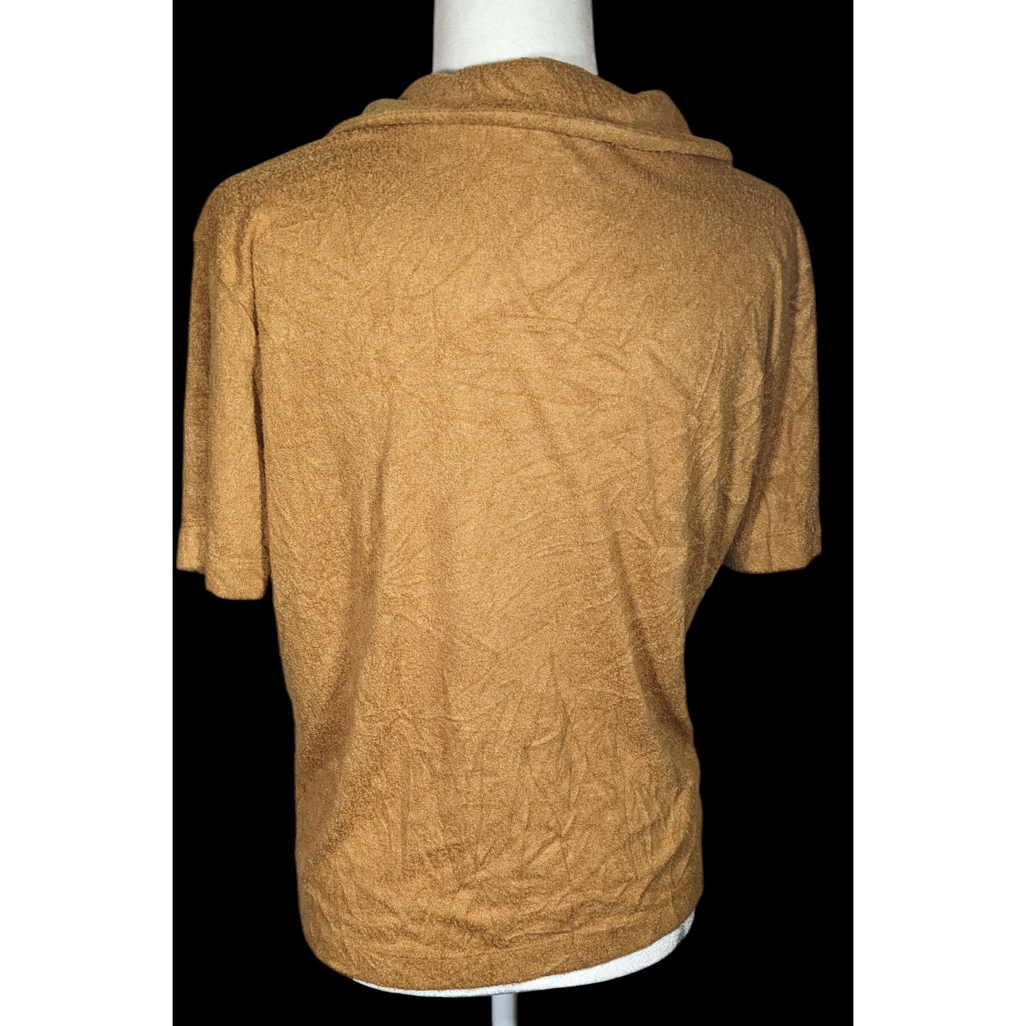 Other Double Zero Plush Brown Collared V-Neck Shirt Size L / US 10 / IT 46 - 2 Thumbnail