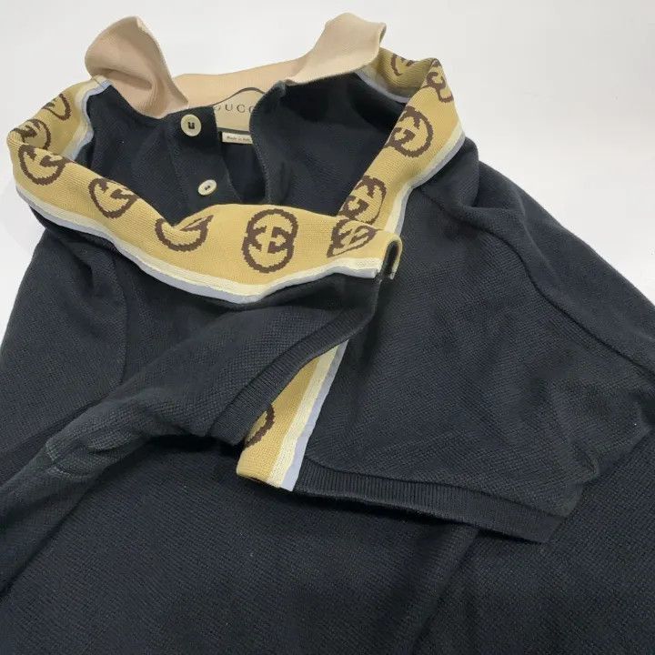 Gucci Gucci Gucci Black Interlocking G Stripe Polo Shirt -2506 Size US XS / EU 42 / 0 - 6 Thumbnail