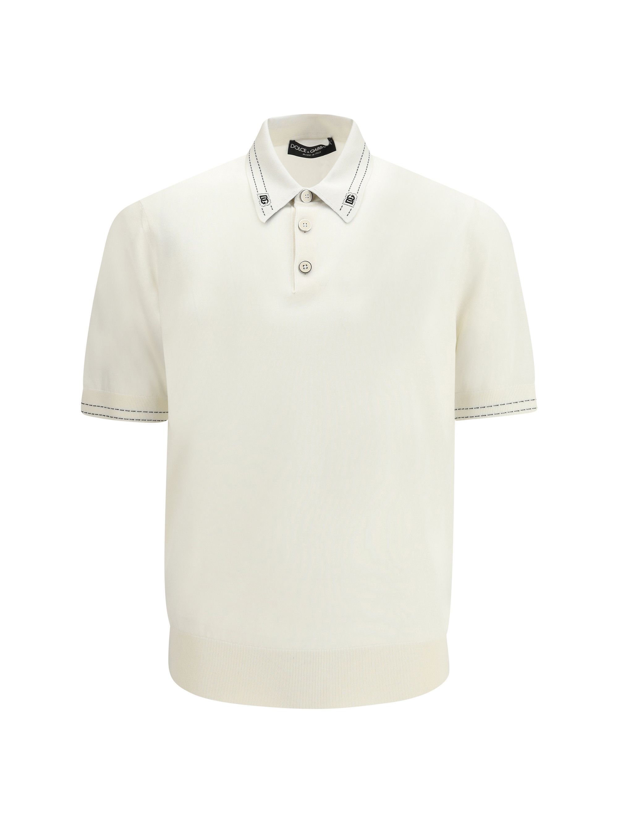 Dolce & Gabbana Silk Polo with collar and short sleeves Size US L / EU 52-54 / 3 - 1 Thumbnail