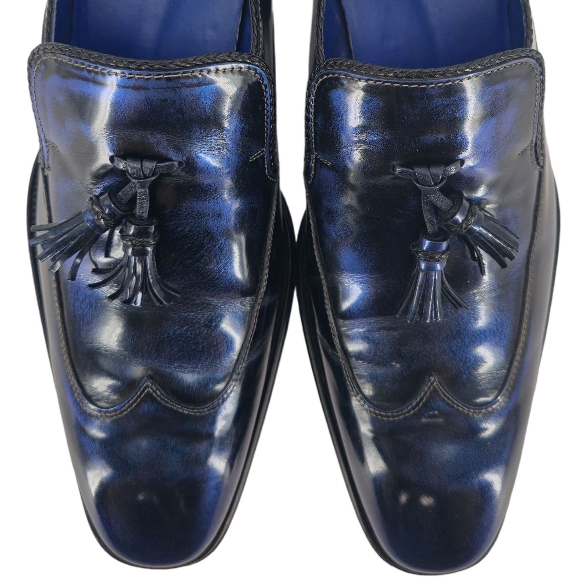 Mezlan Mezlan Custom Marbleized Blue Leather Dress Shoe 8.5 Wingtip Size US 8.5 / EU 41-42 - 2 Thumbnail