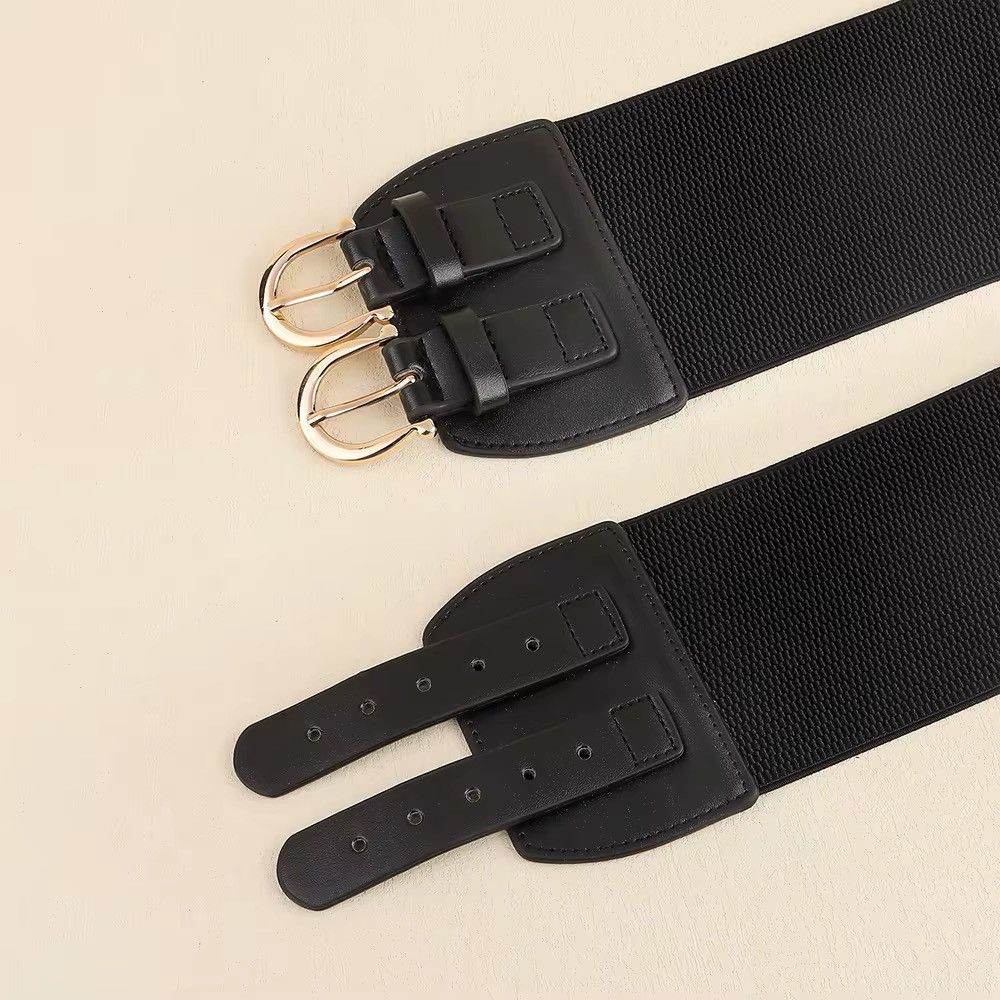 Vintage Vintage Black Pin Elastic Belt Size ONE SIZE - 6 Thumbnail