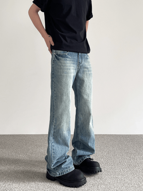 Japanese Brand × Jean American cleanfit distressed washed straight flared jeans Size US 32 / EU 48 - 1 Thumbnail