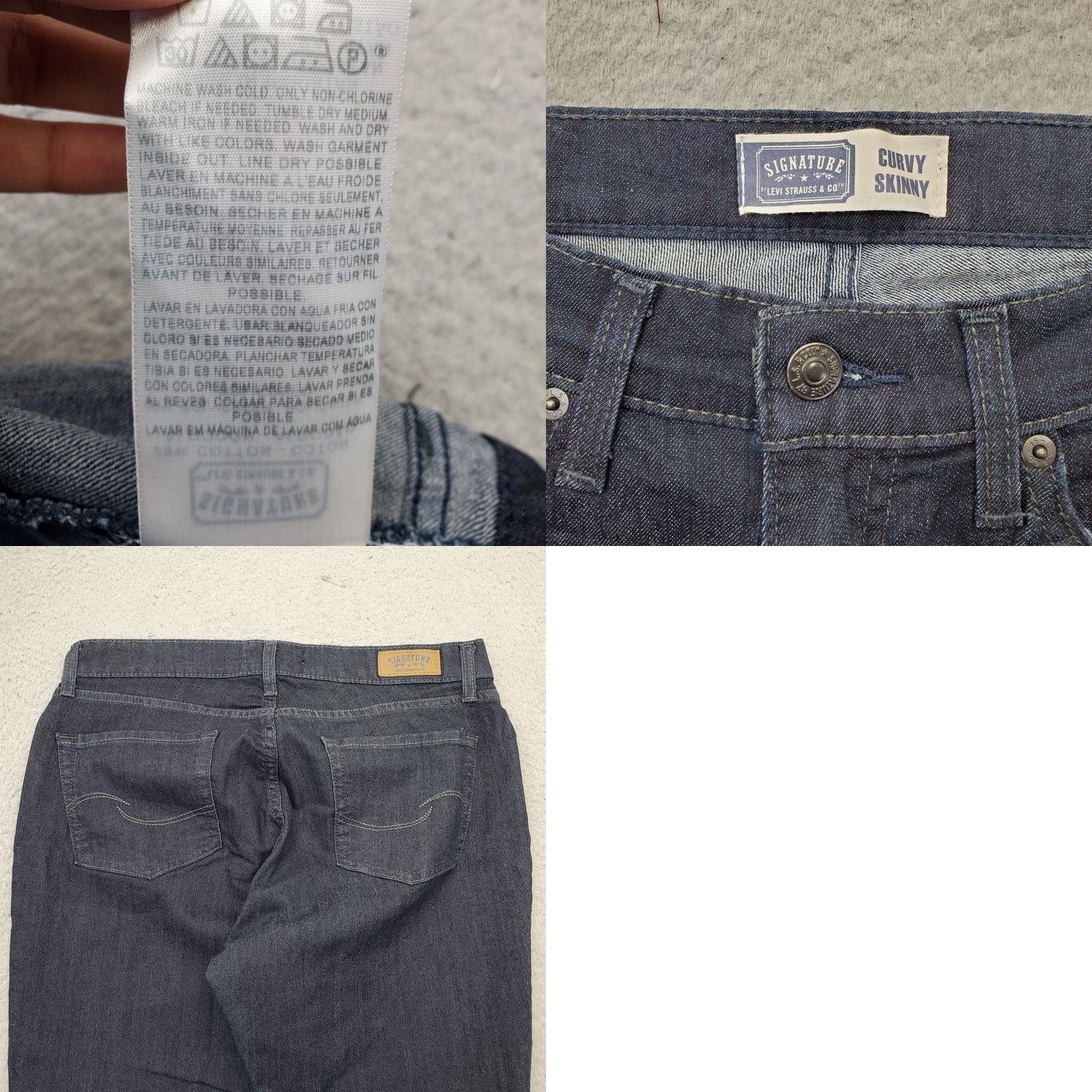 Levi's Levi's Signature Curvy Jeans Womens 12 Blue Denim Skinny Leg Jeans Size 34" / US 12 / IT 48 - 8 Thumbnail