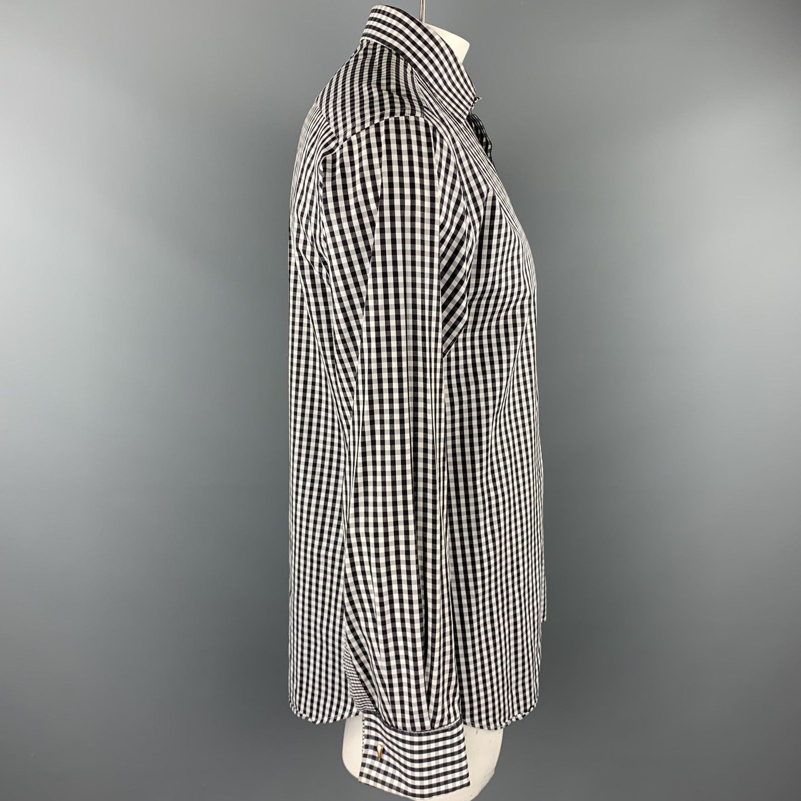 Paul Smith PAUL SMITH Size L Checkered French Cuff Long Sleeve Shirt Size US L / EU 52-54 / 3 - 3 Thumbnail