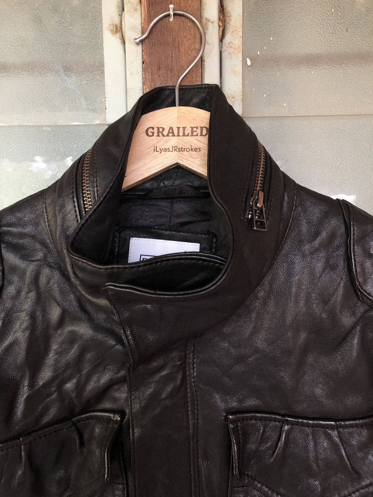 If Six Was Nine × Japanese Brand × Le Grande Bleu (L.G.B.) Rattle Trap Biker Sheepskin Leather Jacket Size US M / EU 48-50 / 2 - 2 Thumbnail