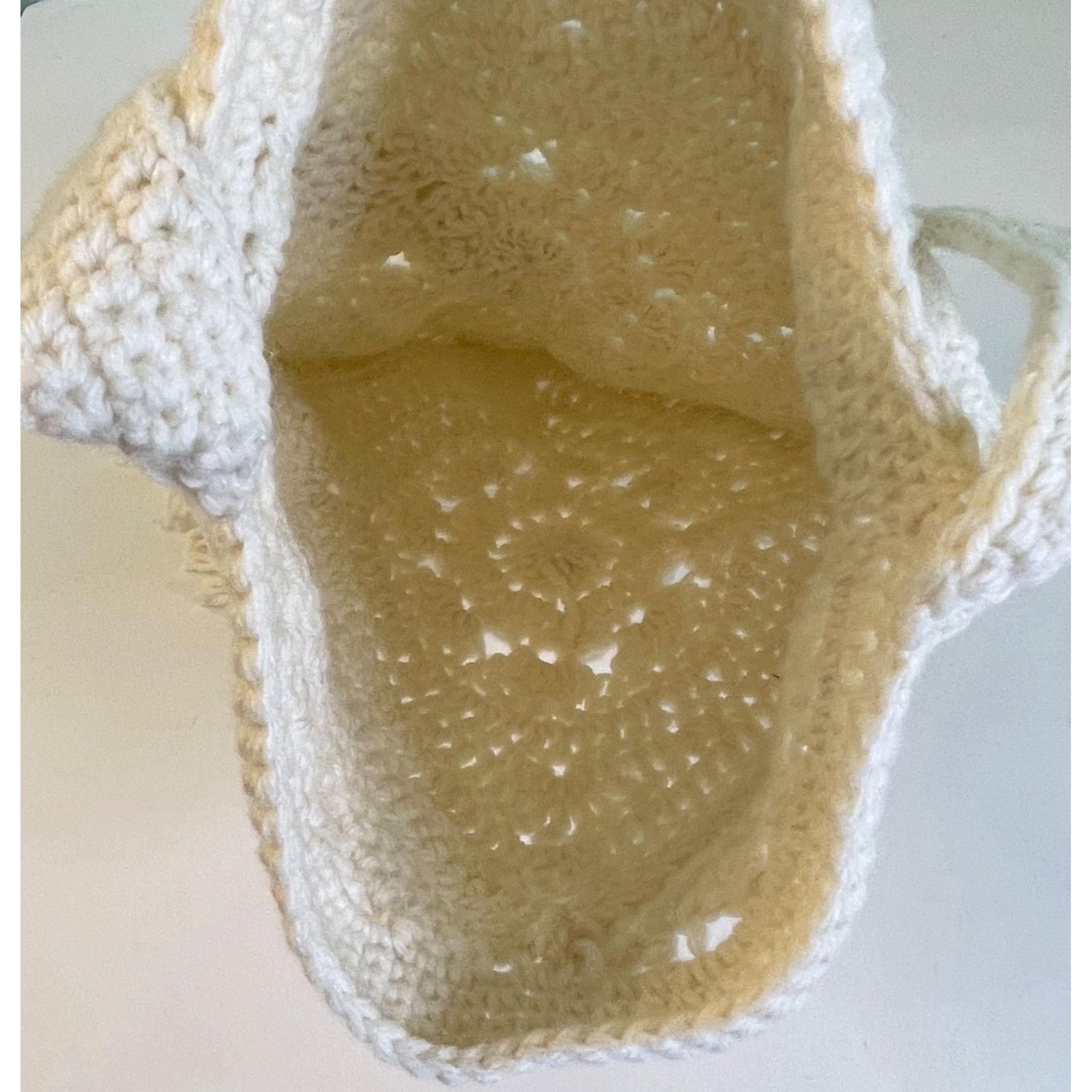 Handmade Hippie Purse Crochet Fringed Retro Boho Style Off White Hand Size ONE SIZE - 5 Thumbnail