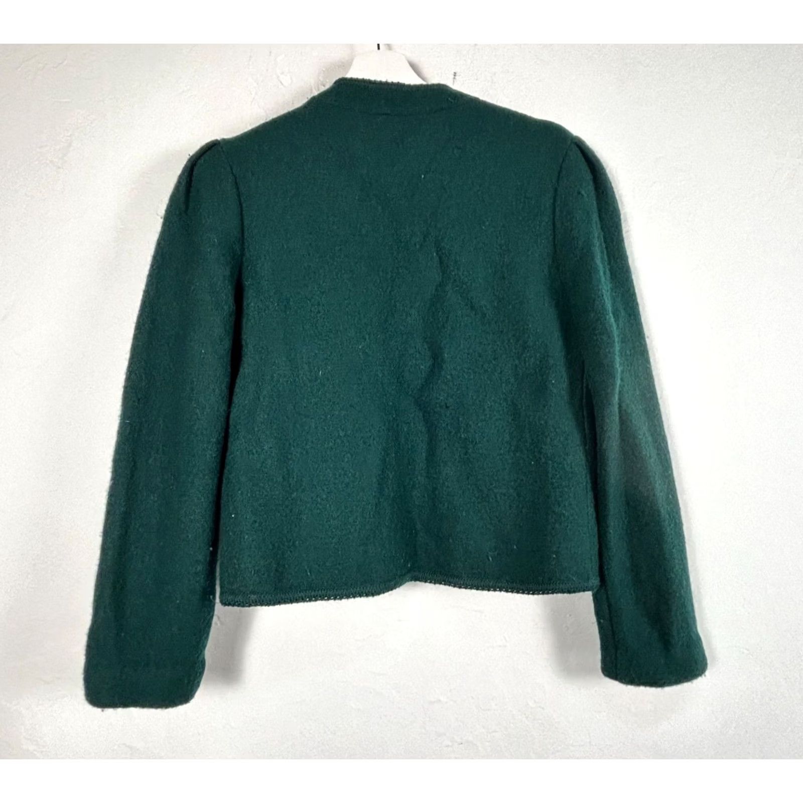 Vintage VINTAGE Deans Of Scotland Womens Green Wool Button-Up Cardigan Sweater Medium Size M / US 6-8 / IT 42-44 - 2 Thumbnail