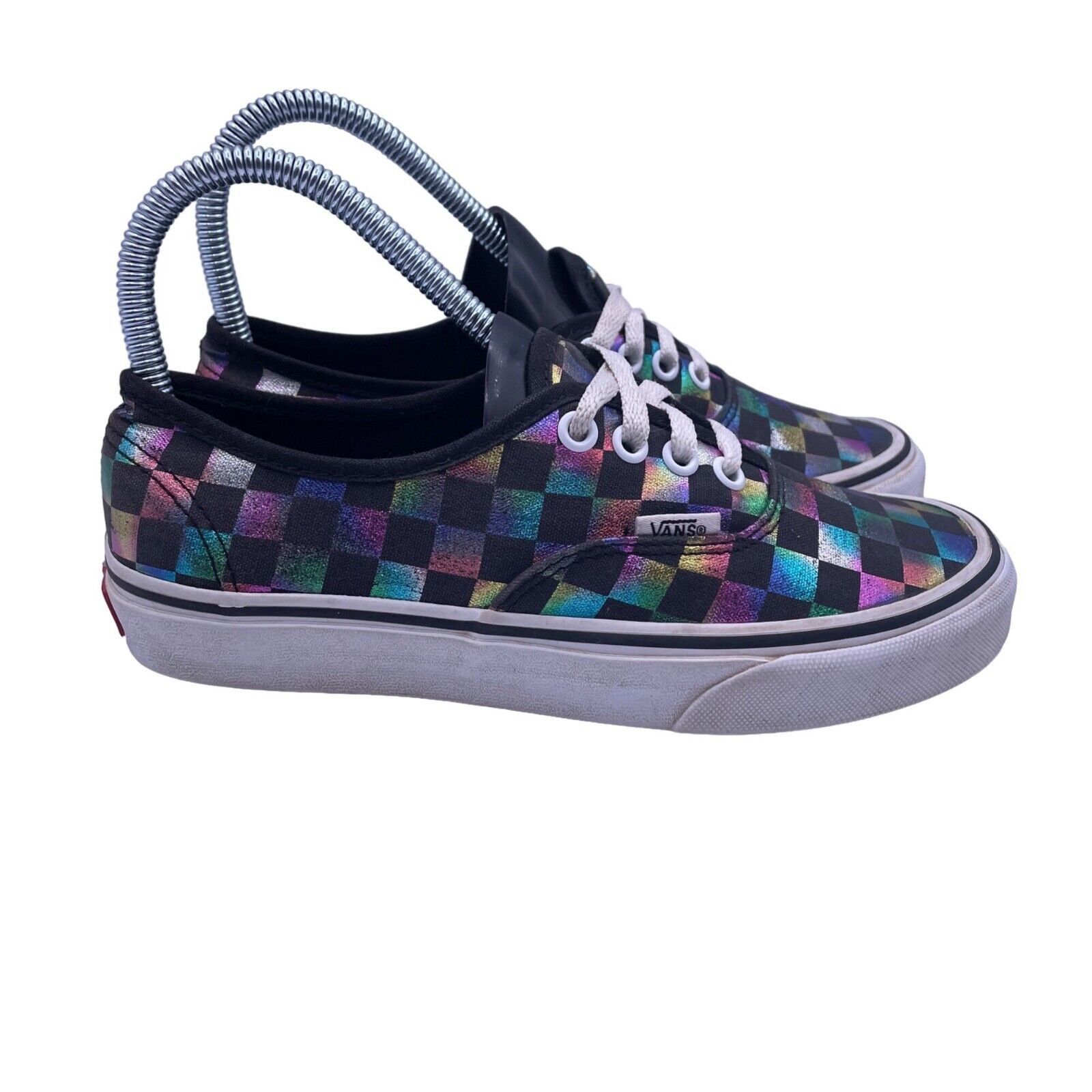 Vans Vans Authentic Iridescent Check Black Canvas Shoes Womens 6 Size US 6 / IT 36 - 1 Thumbnail