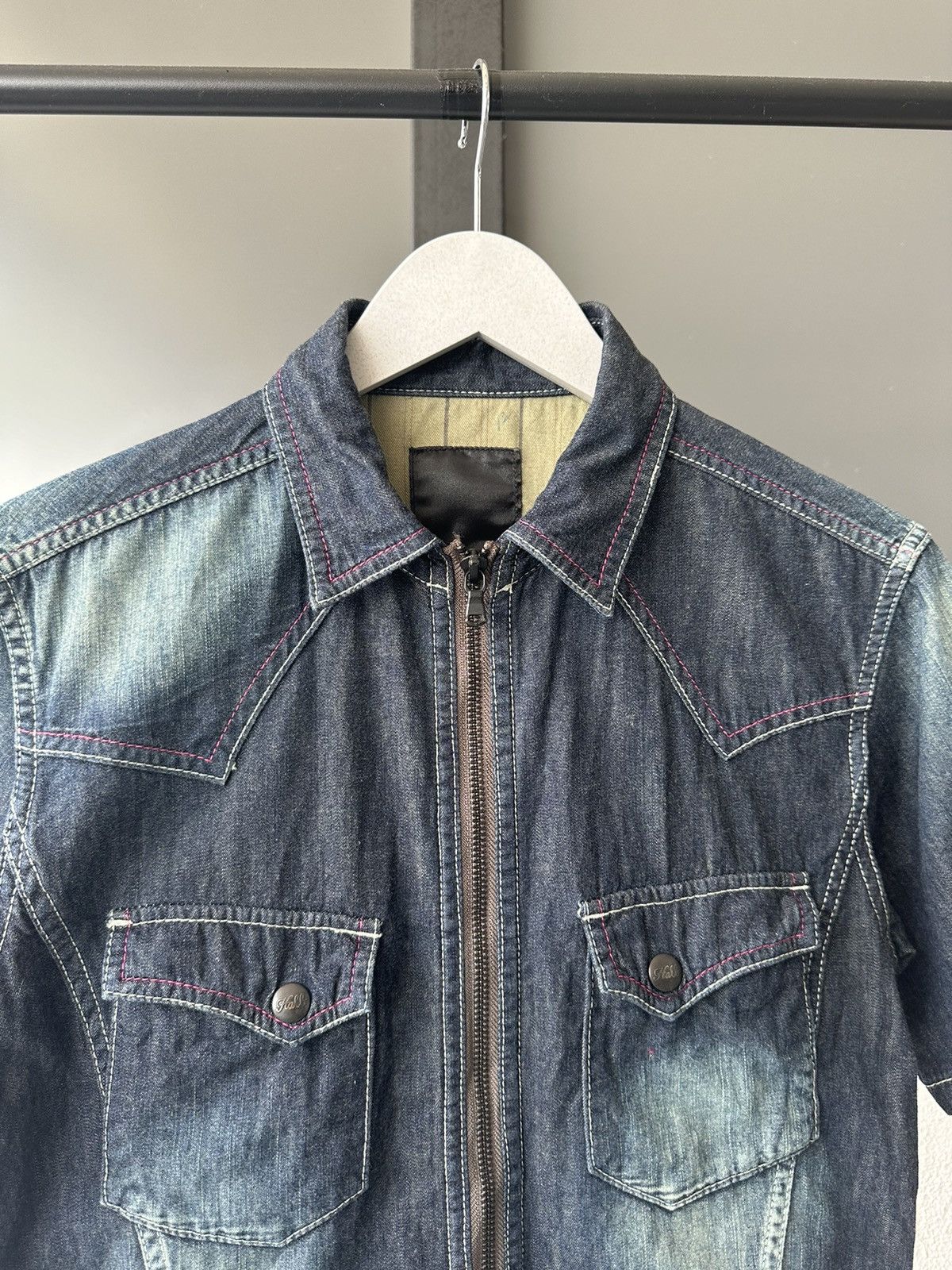 Tete Homme 00’s HALB by Tete Homme zipper denim shirt Size US M / EU 48-50 / 2 - 14 Thumbnail