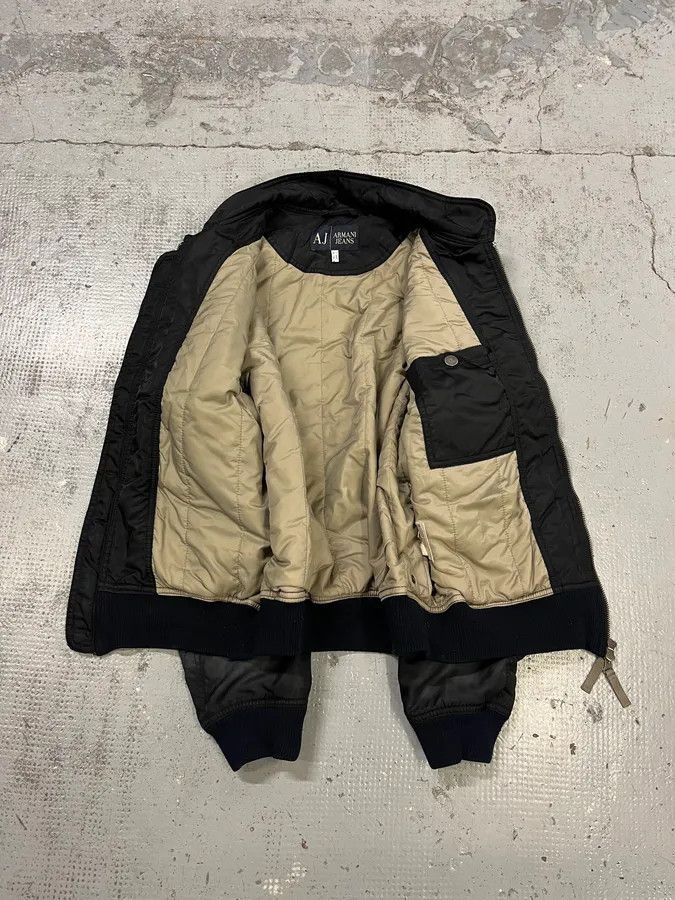 Armani 2000s Armani Aero Black Faded Bomber Jacket Size US M / EU 48-50 / 2 - 8 Thumbnail