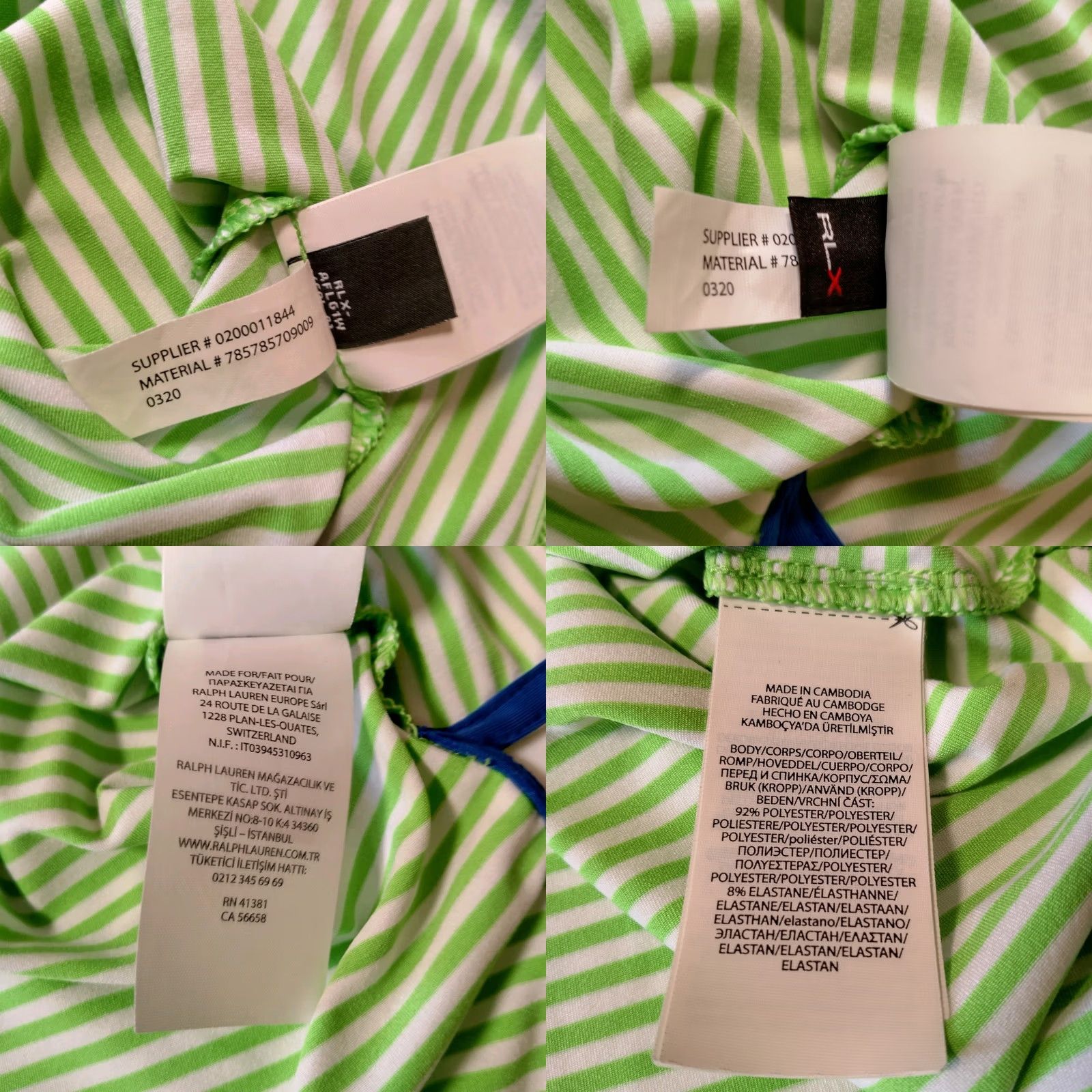 RLX Ralph Lauren Ralph Lauren RLX Polo Shirt Men L Green White Stripe Caves Valley Golf Club Embroidered Golf Polo Shirt Size US L / EU 52-54 / 3 - 9 Thumbnail