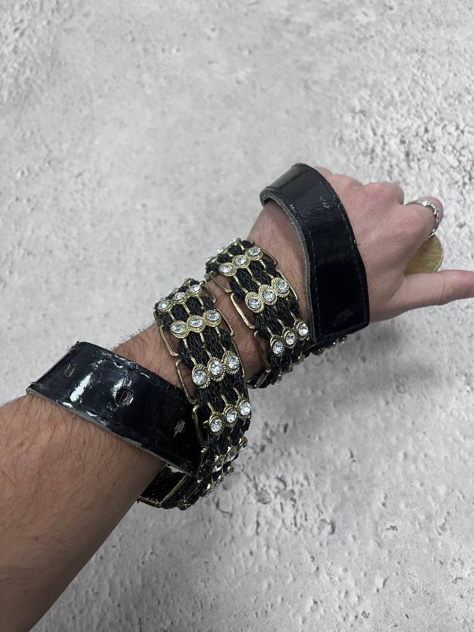 Designer × Hysteric Glamour VINTAGE AVANT-GARDE GOTHIC LEATHER BELT RICK OWENS STYLE Size ONE SIZE - 4 Thumbnail