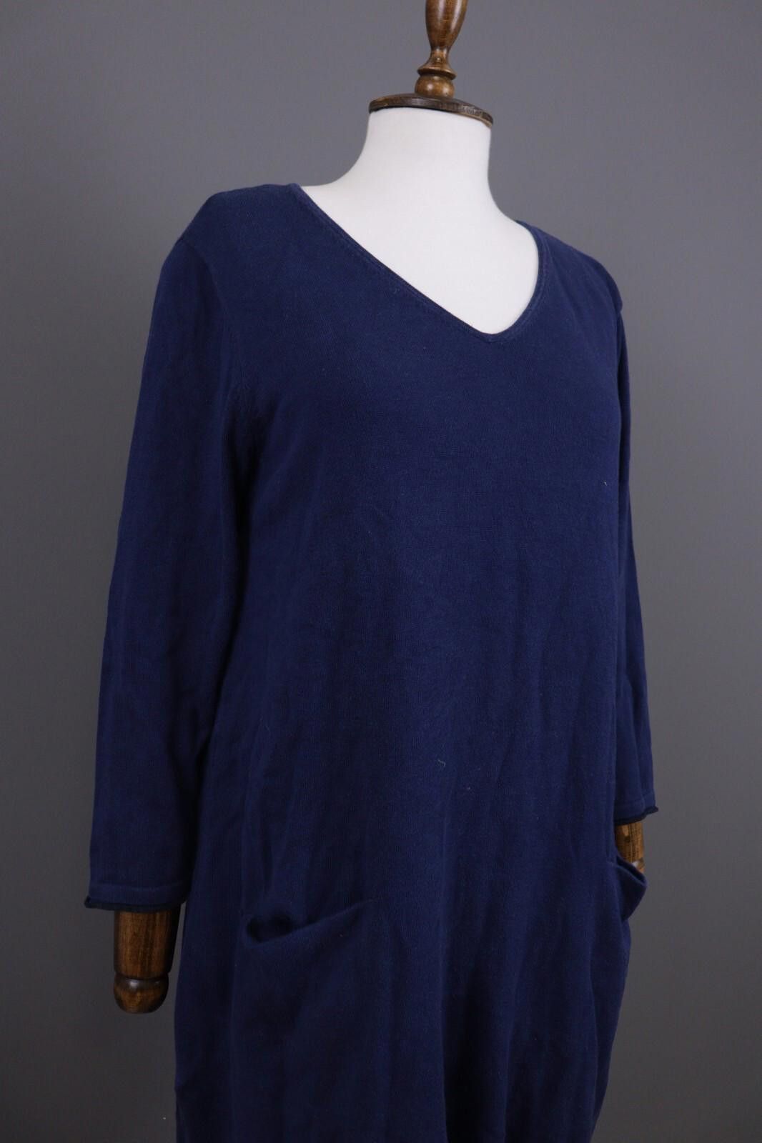 Designer Gudrun Sjoden Blue Long Sleeve V-Neck A-Line Dress Size M Size M / US 6-8 / IT 42-44 - 5 Thumbnail
