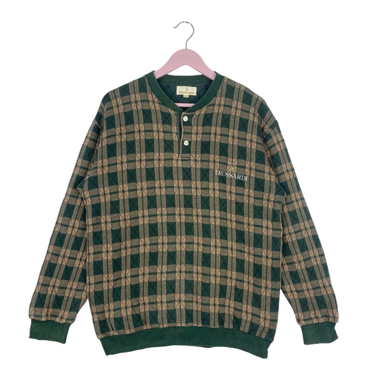 Trussardi Trussardi Half Button Sweathsirt Crewneck Pullover Jumper Size US L / EU 52-54 / 3 - 1 Thumbnail