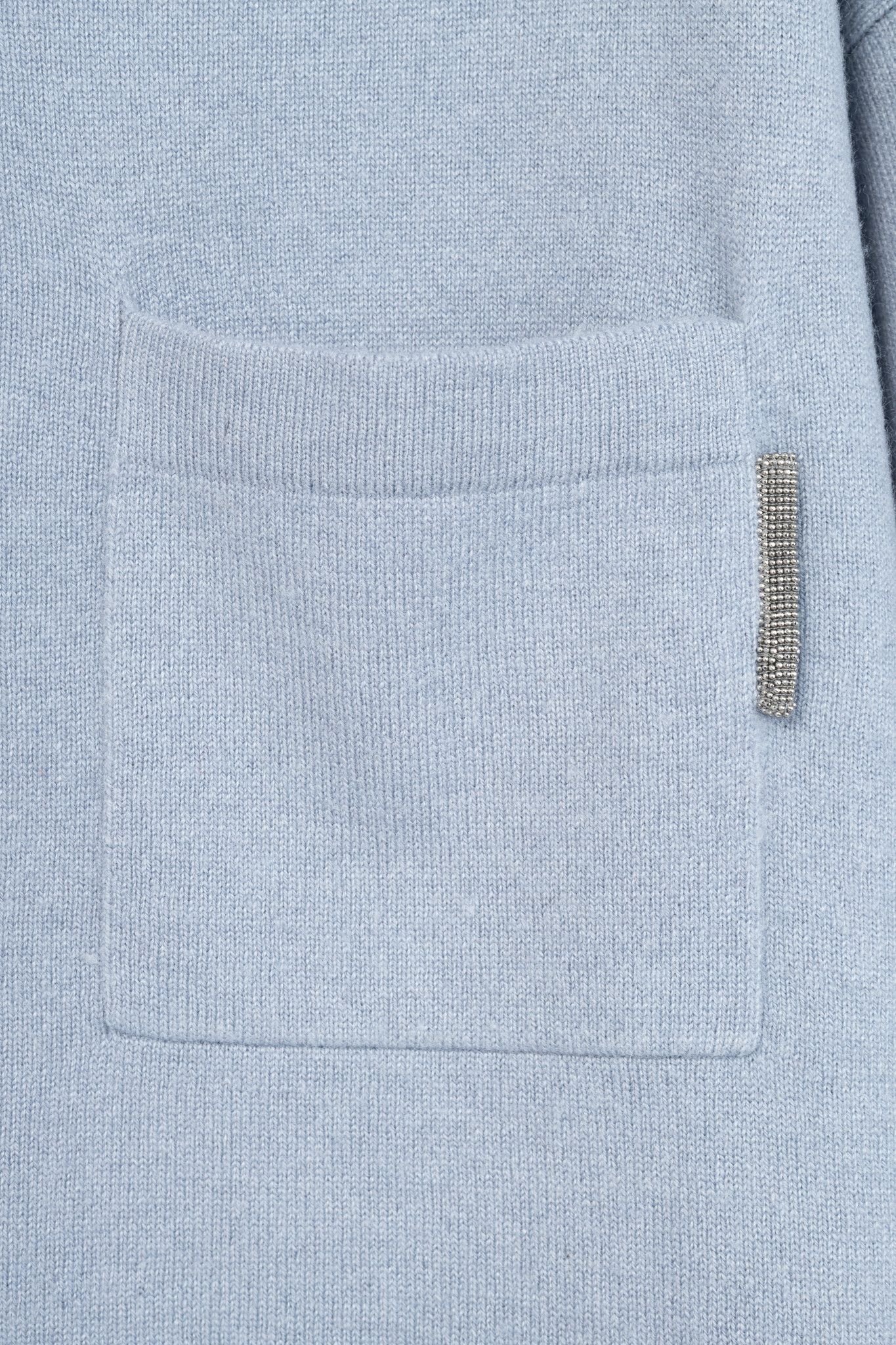 Brunello Cucinelli Brunello Cucinelli Blue Cashmere Monili-Pocket Sweater Size M / US 6-8 / IT 42-44 - 6 Thumbnail
