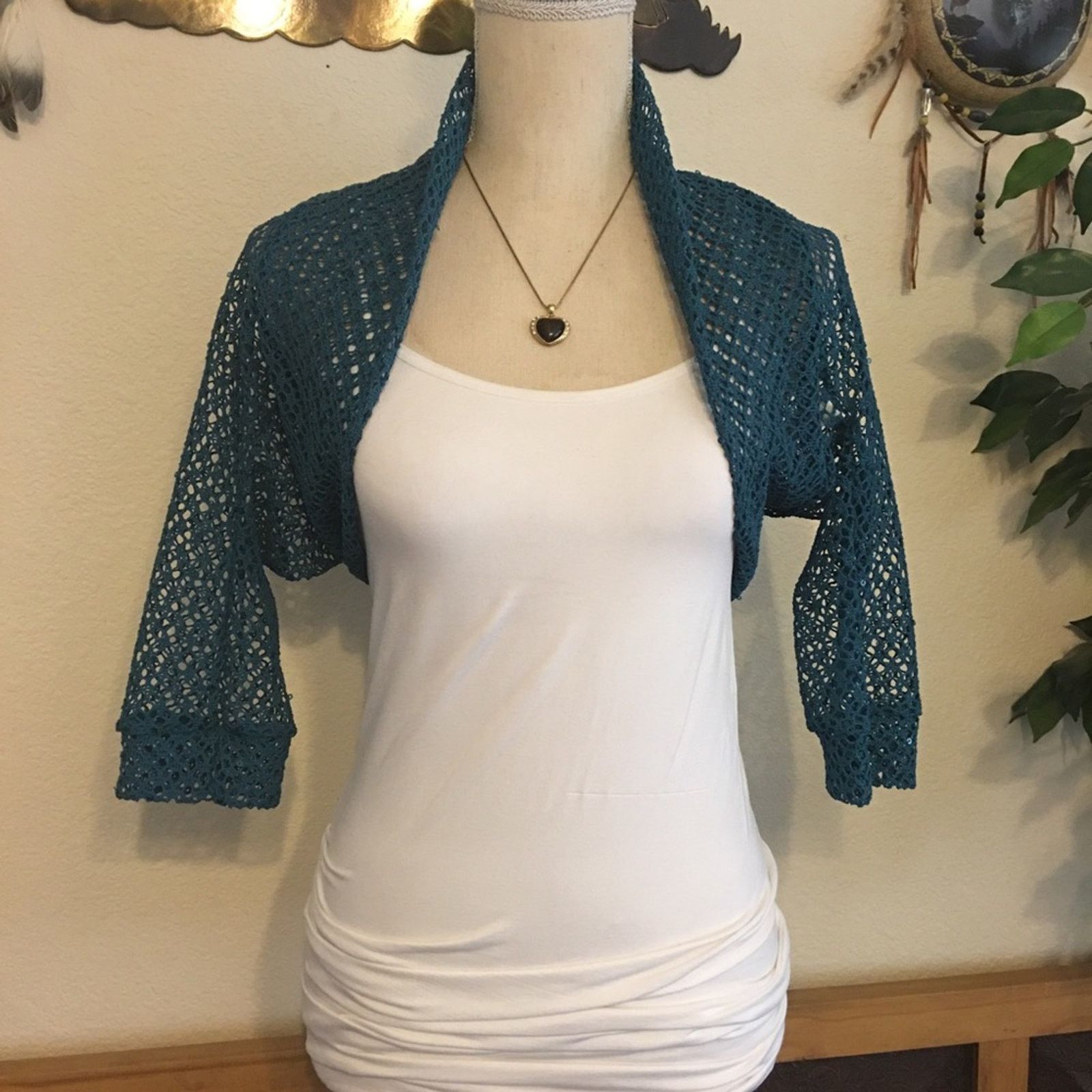 Other Cefian Bolero Shrug Lightweight Knit Sequin NWT Size S / US 4 / IT 40 - 1 Thumbnail