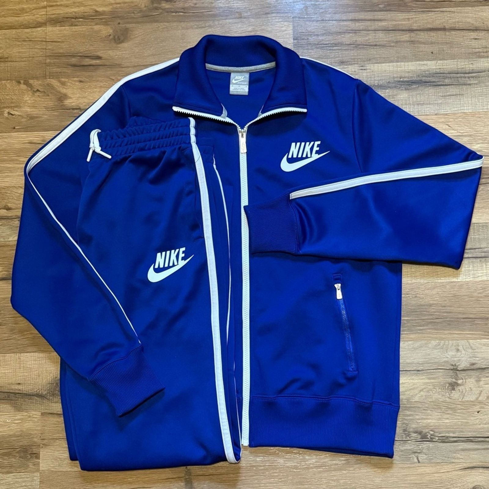 Nike Y2K Nike Zip Up Sweatpants Matching Set Sweatsuit Royal Blue Size US M / EU 48-50 / 2 - 2 Thumbnail