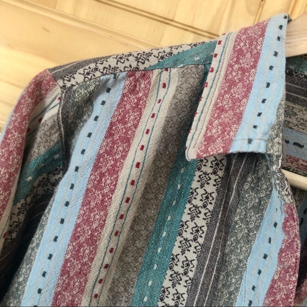 Vintage Vintage Dressbarn Calico Stripe Button Front Shirt Size 1X Size XL / US 12-14 / IT 48-50 - 4 Thumbnail