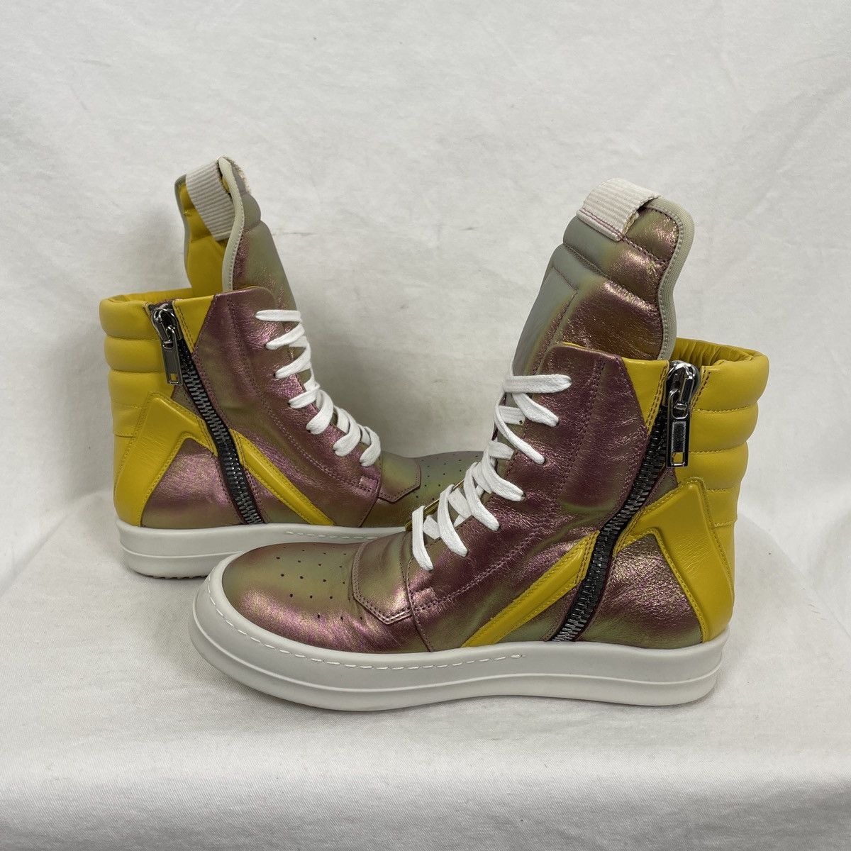 Rick Owens RICK OWENS PINK IRIDESCENT GEOBASKET Size US 6 / IT 36 - 5 Thumbnail