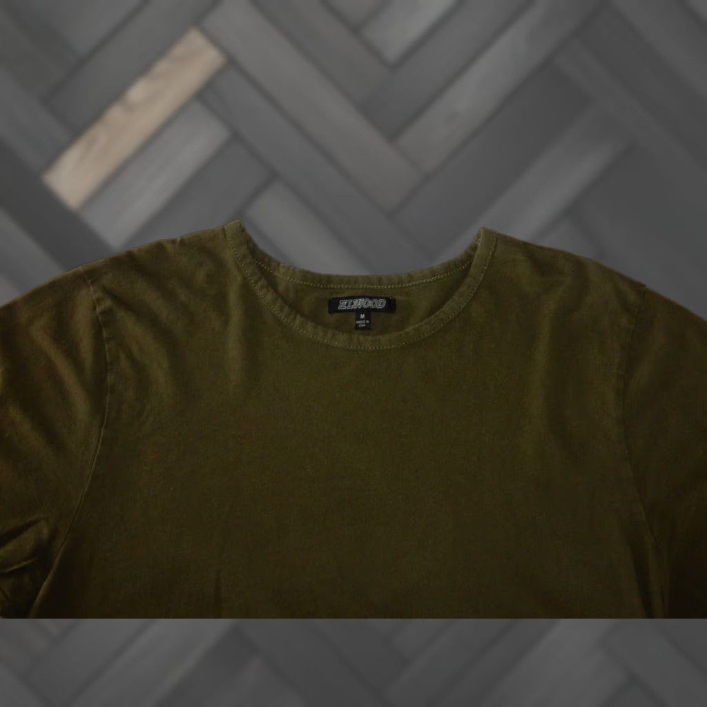 Elwood ELWOOD Men's Green Short Sleeve T-Shirt Medium Curved Hem Cotton Size US M / EU 48-50 / 2 - 1 Thumbnail