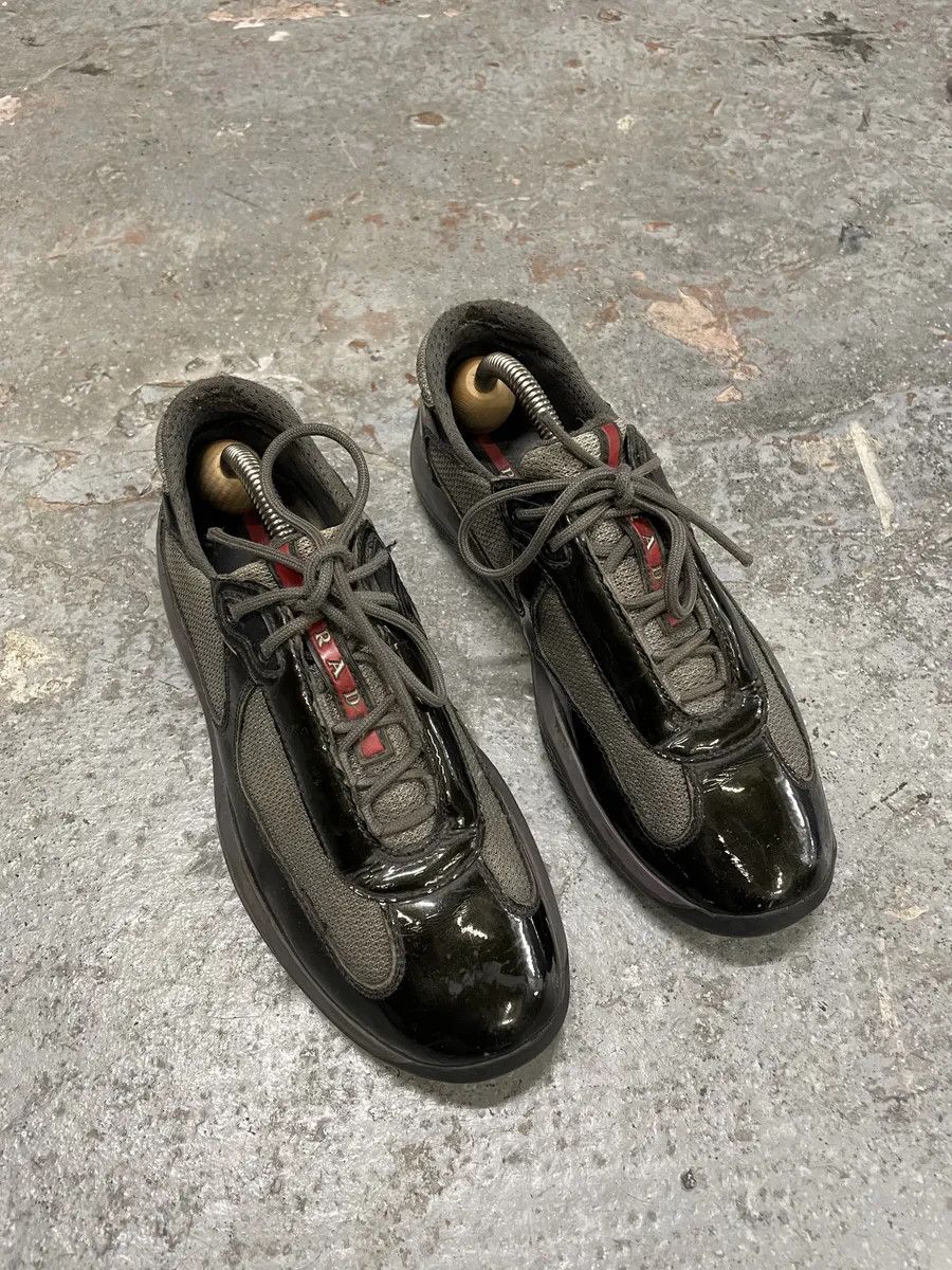 Prada Prada Americas Cup Dark Satin Olive Shoes Size US 6.5 / IT 36.5 - 2 Thumbnail